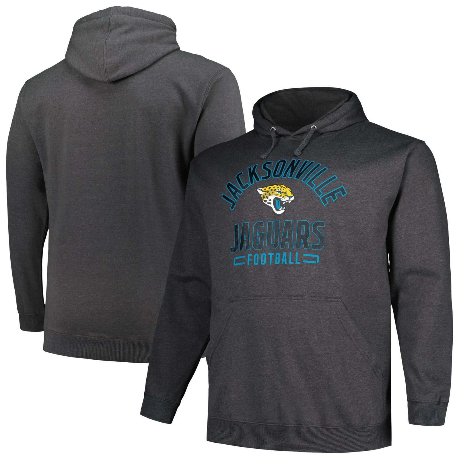 Men’s Fanatics Heather Charcoal Jacksonville Jaguars Big & Tall Pullover Hoodie