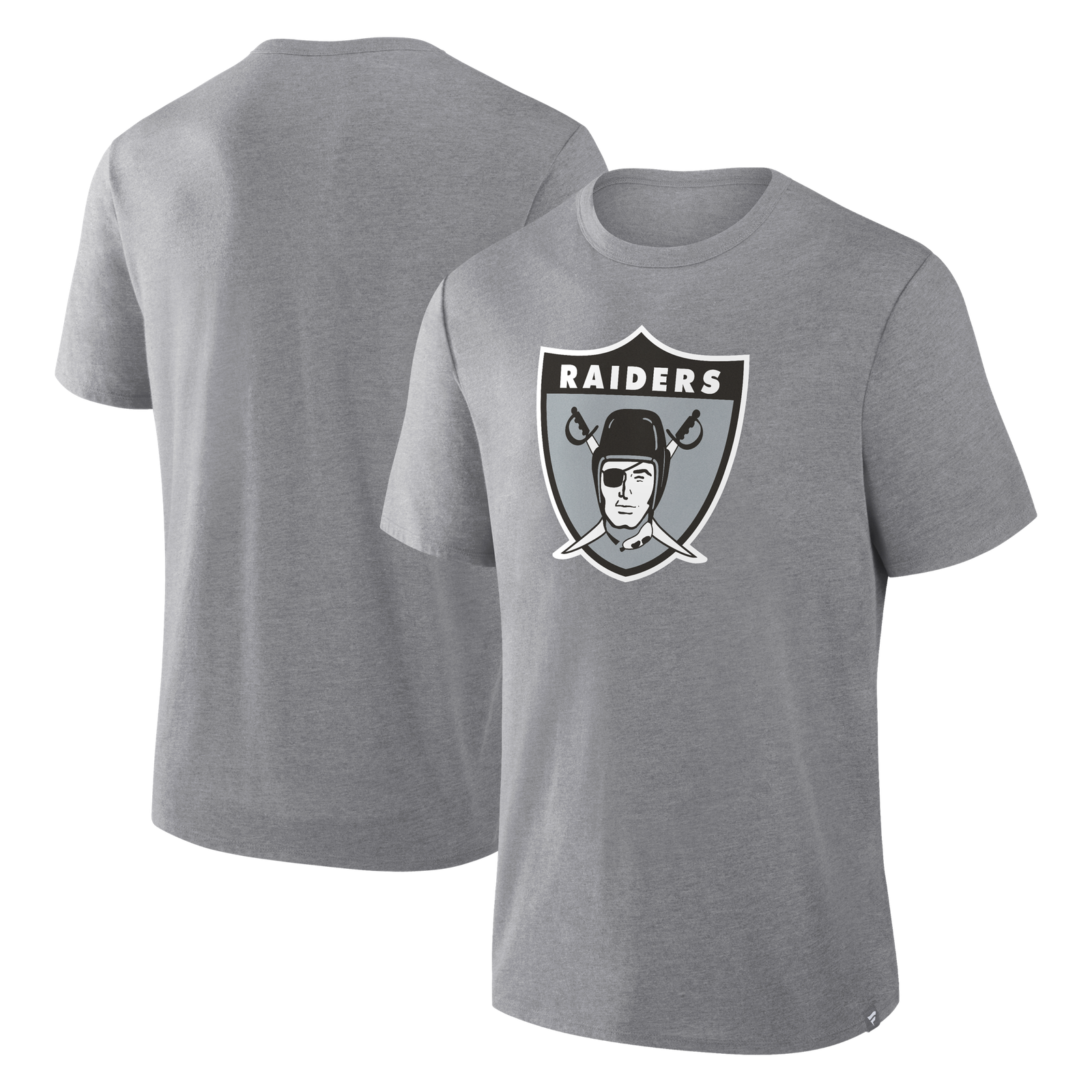 Men’s Fanatics Heather Gray Las Vegas Raiders Vintage Heritage Tribute Tri-Blend T-Shirt