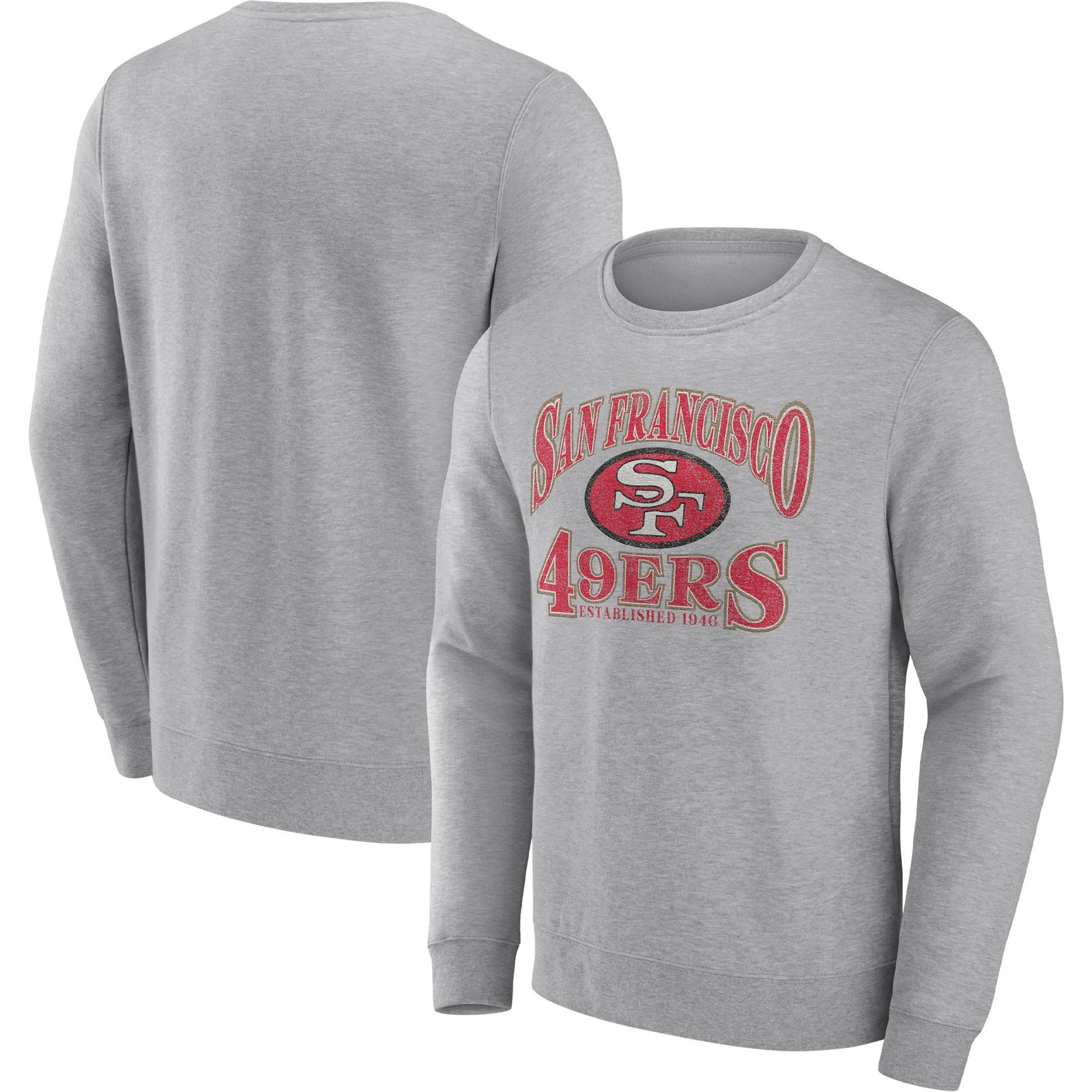 Men’s Fanatics Heathered Charcoal San Francisco 49ers Playability Pullover Sweatshirt