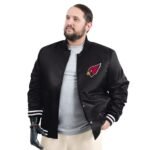 Men’s G-III Sports by Carl Banks Black Arizona Cardinals Tossback Adaptive Satin Full-Snap Varsity Jacket