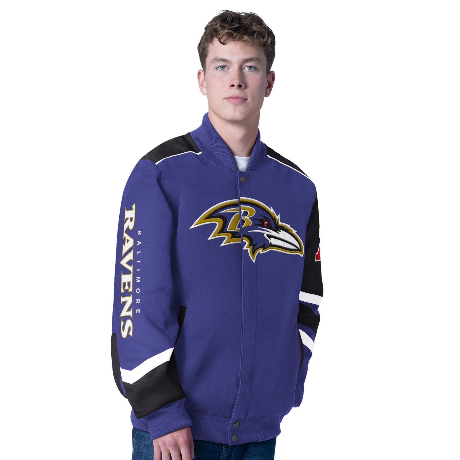 Men’s G-III Sports by Carl Banks Purple Baltimore Ravens Prime Time Full-Zip Racing Jacket