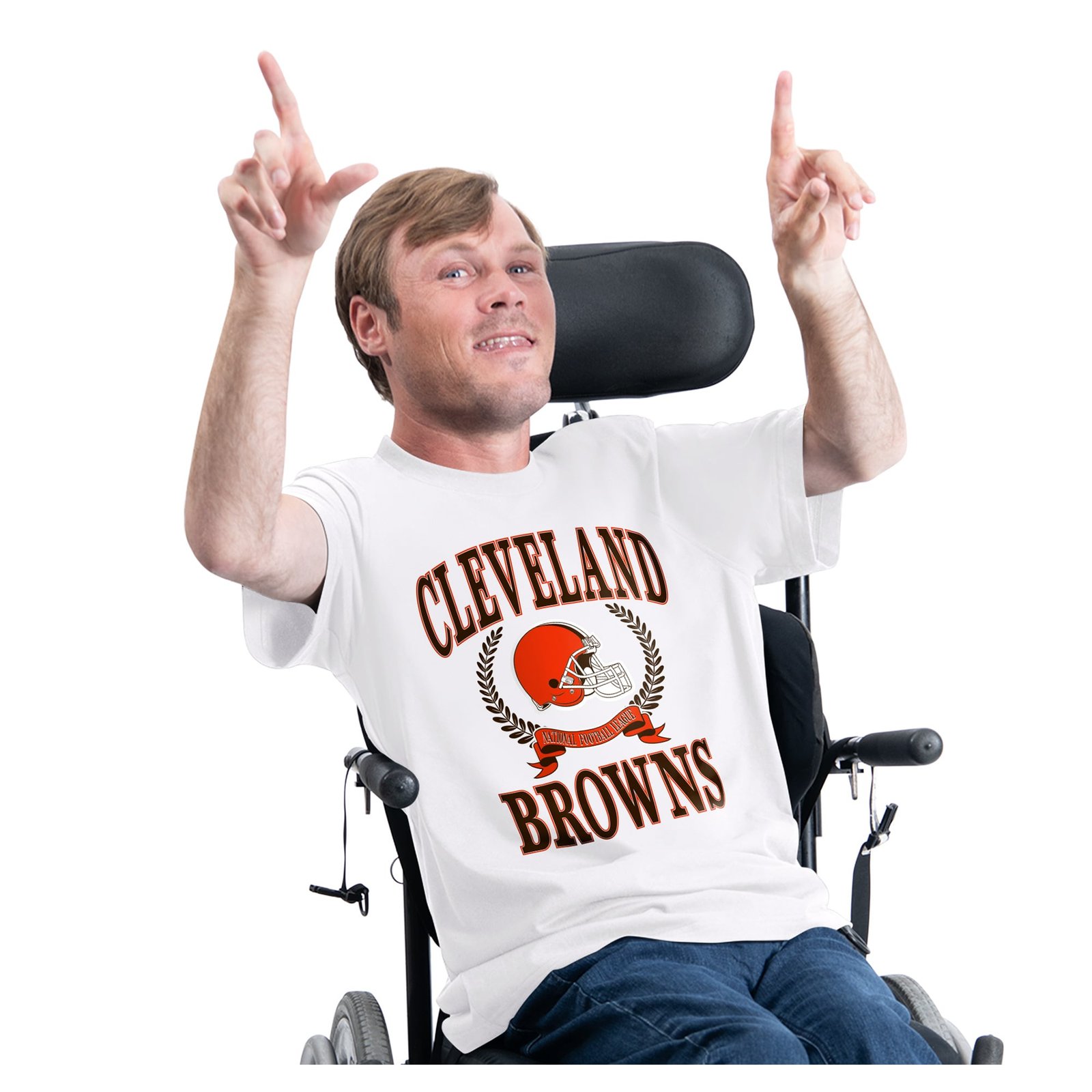 Men’s G-III Sports by Carl Banks White Cleveland Browns Team Laurel Adaptive T-Shirt