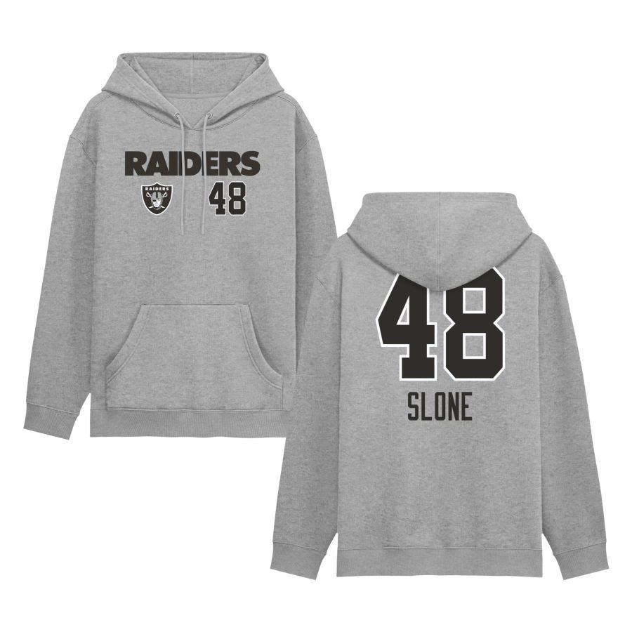 Men’s Gray Las Vegas Raiders Touchdown Wordmark Personalized Name & Number Hoodie