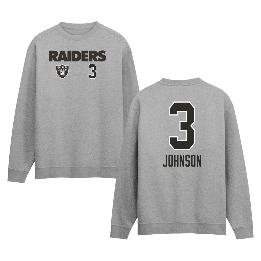 Men’s Gray Las Vegas Raiders Touchdown Wordmark Personalized Name & Number Sweatshirt