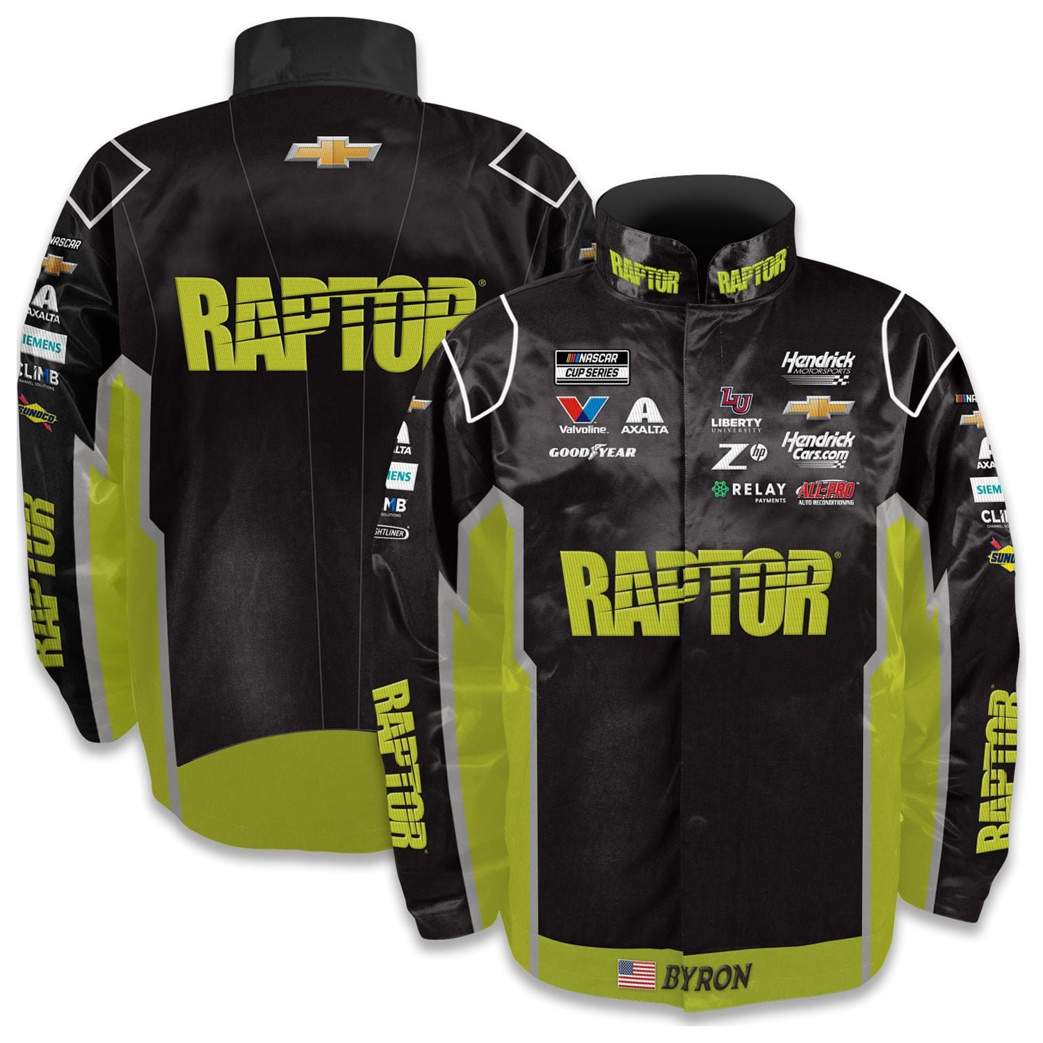 Men’s Hendrick Motorsports Team Collection Black William Byron Raptor Full-Snap Nylon Uniform Jacket