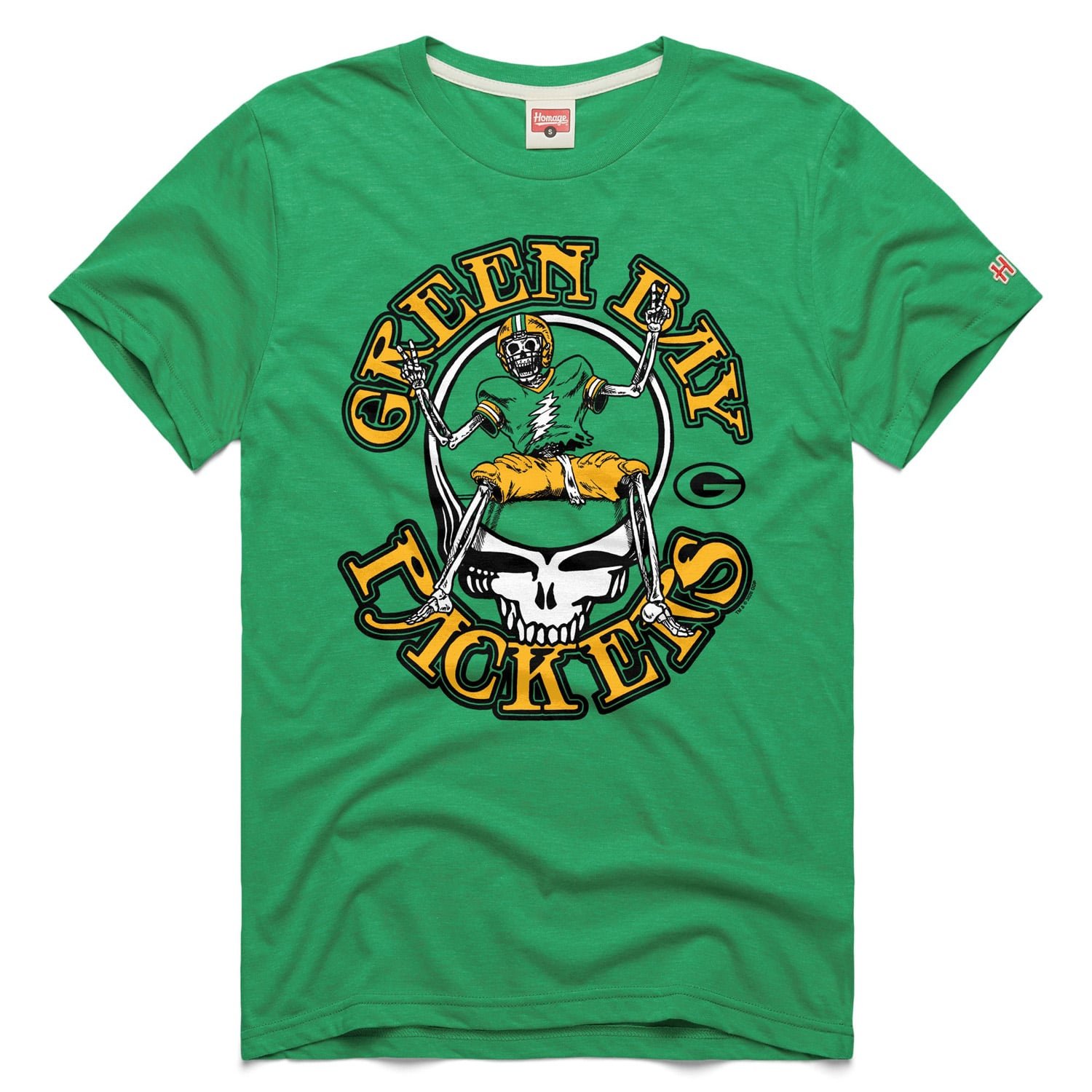 Men’s Homage Green Green Bay Packers NFL x Grateful Dead Tri-Blend T-Shirt