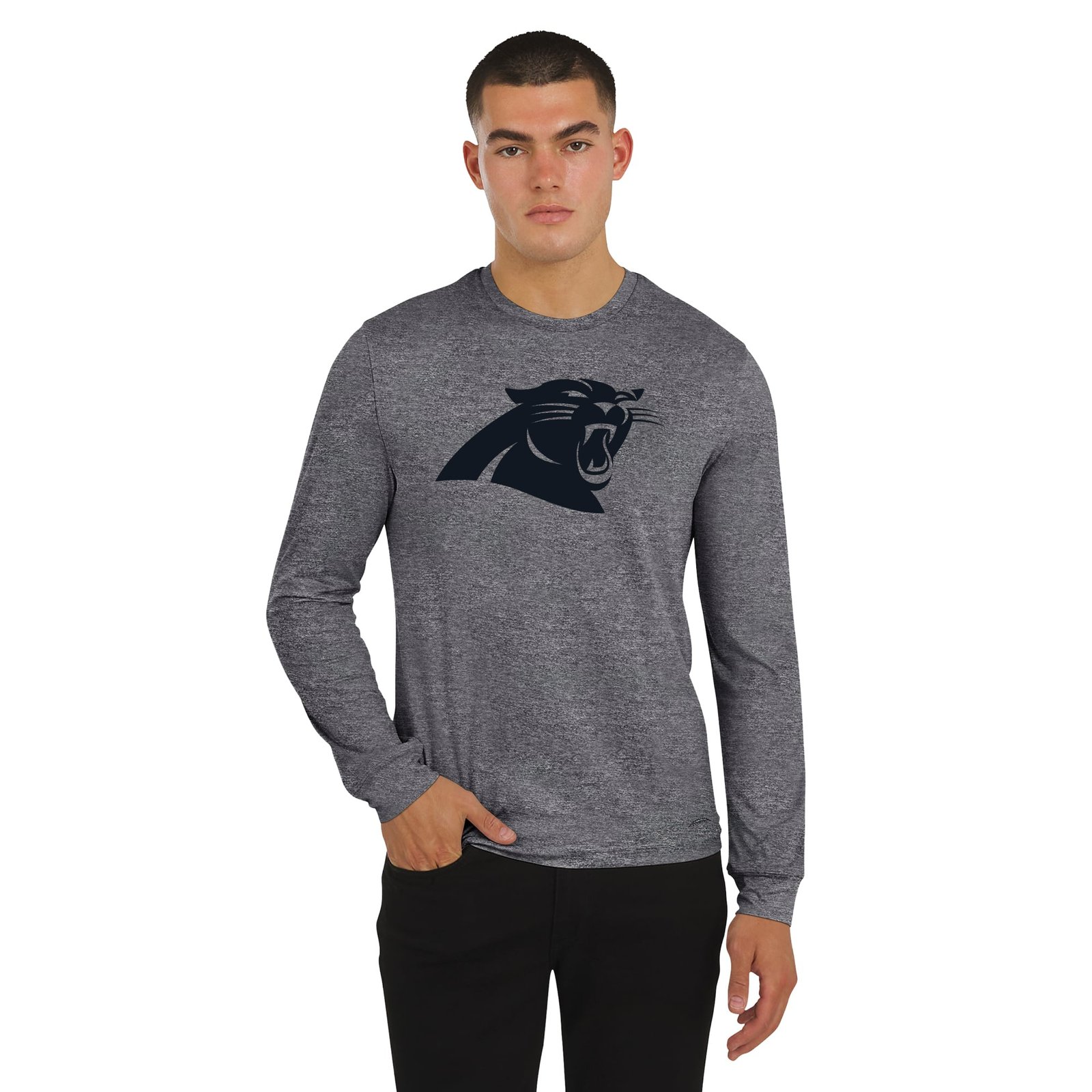 Men’s J. Palmer Black Carolina Panthers Four Down Long Sleeve T-Shirt