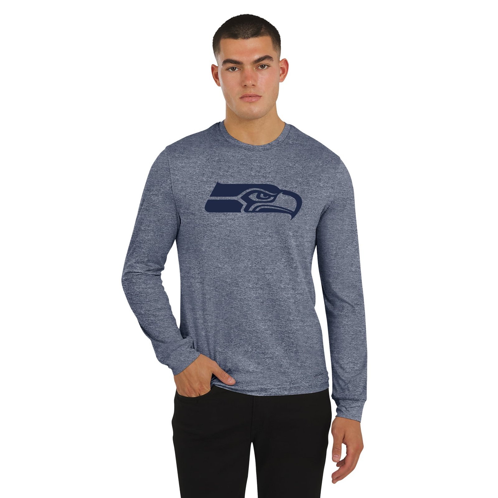 Men’s J. Palmer College Navy Seattle Seahawks Four Down Long Sleeve T-Shirt