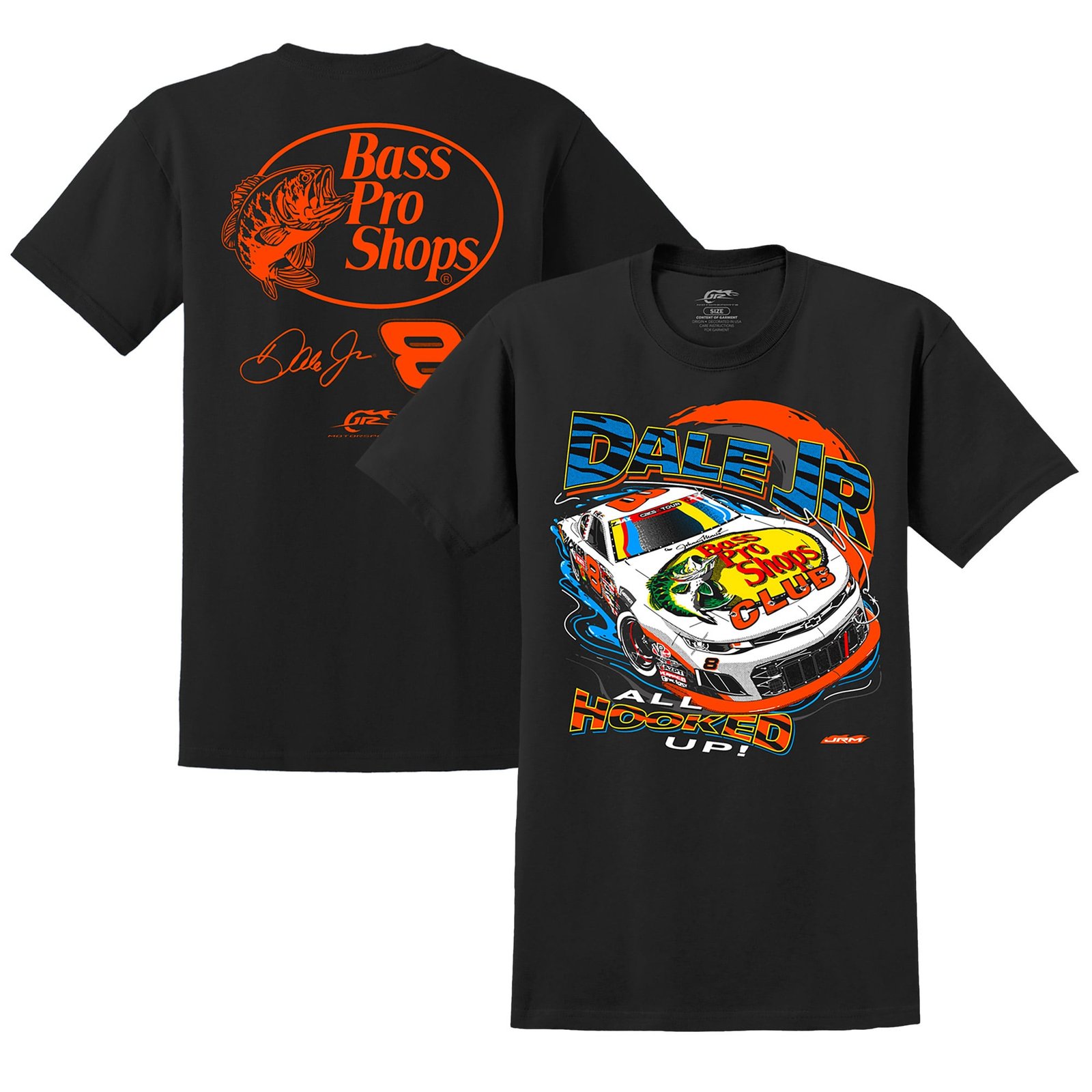 Men’s JR Motorsports Official Team Apparel Black Dale Earnhardt Jr. Bass Pro Shops Car T-Shirt