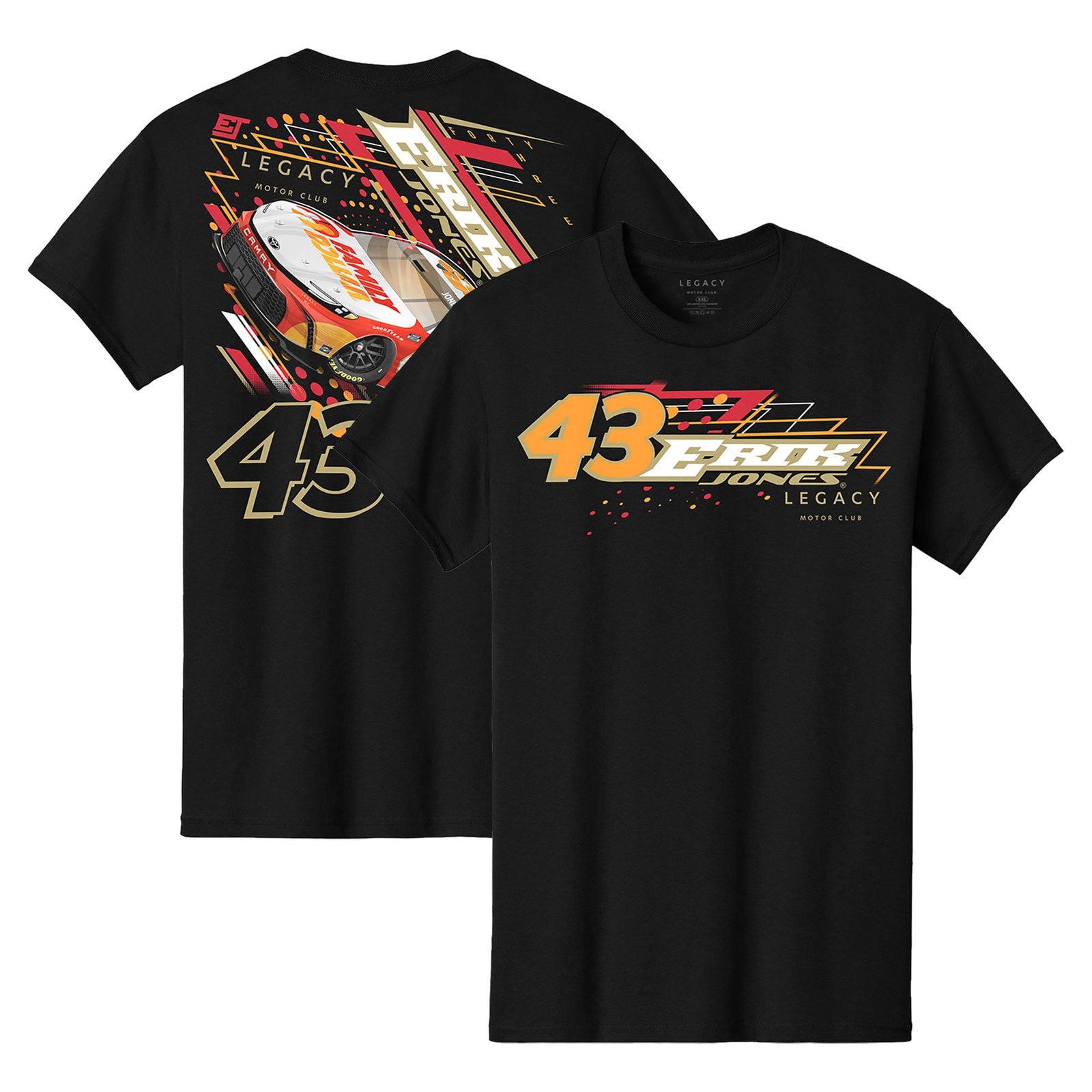 Men’s LEGACY Motor Club Team Collection Black Erik Jones Family Dollar Car T-Shirt
