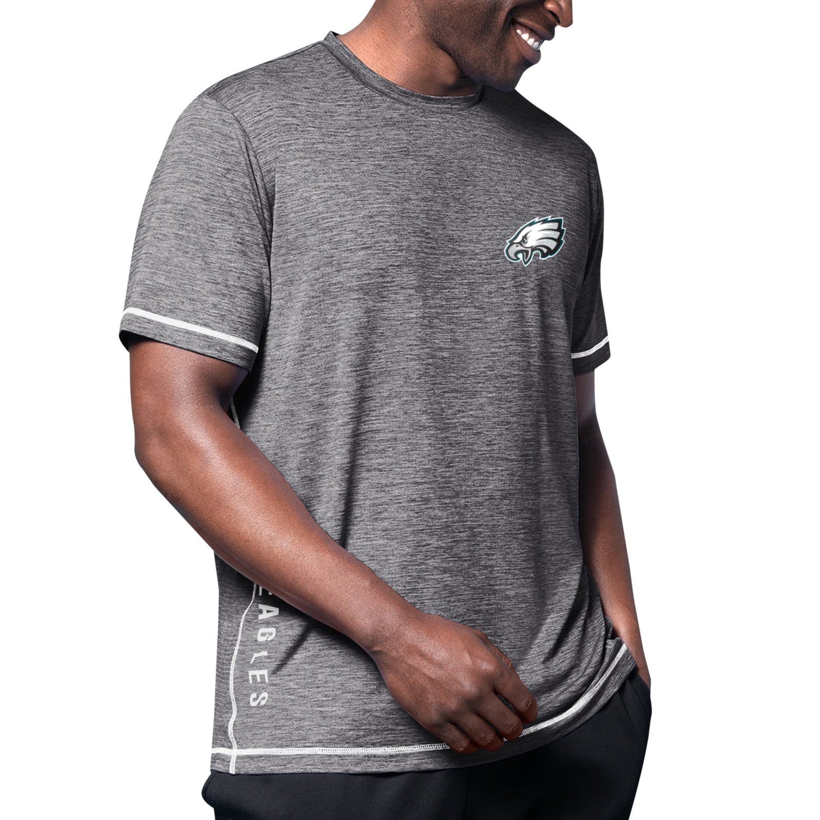 Men’s MSX by Michael Strahan Black Philadelphia Eagles Motion Space-Dye T-Shirt