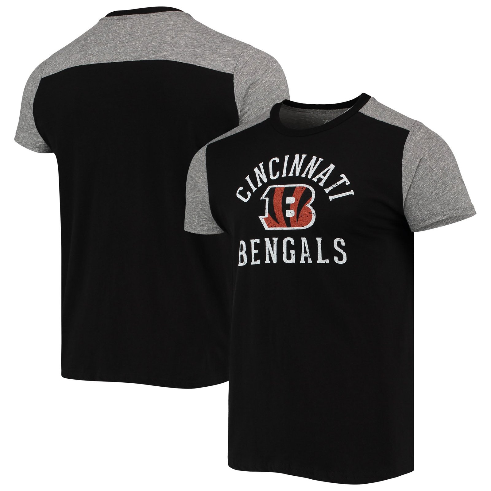 Men’s Majestic Threads Black/Gray Cincinnati Bengals Field Goal Slub T-Shirt