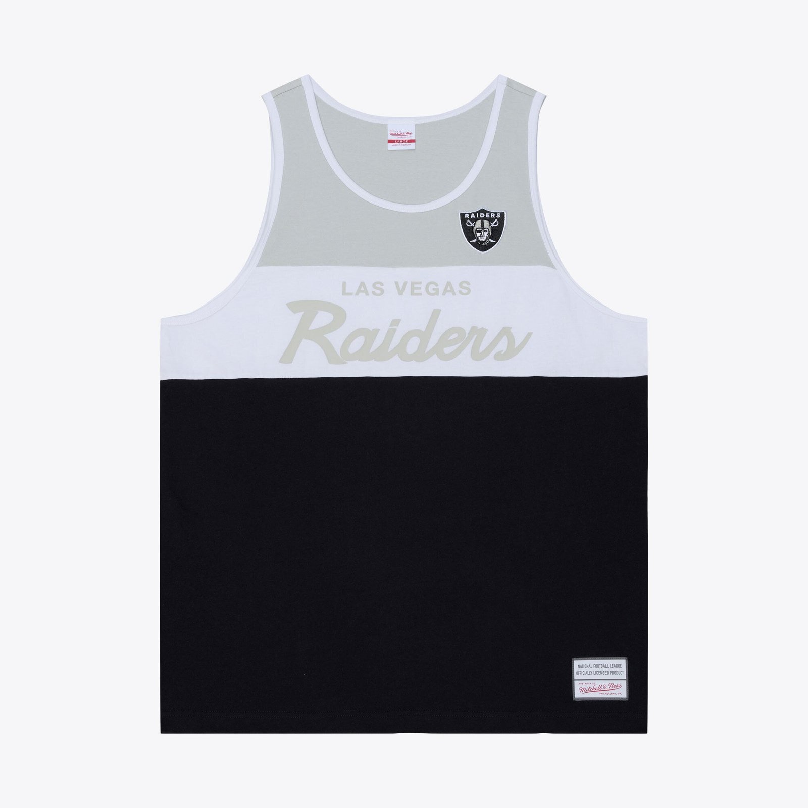Men’s Mitchell & Ness Black/Silver Las Vegas Raiders Head Coach Tank Top