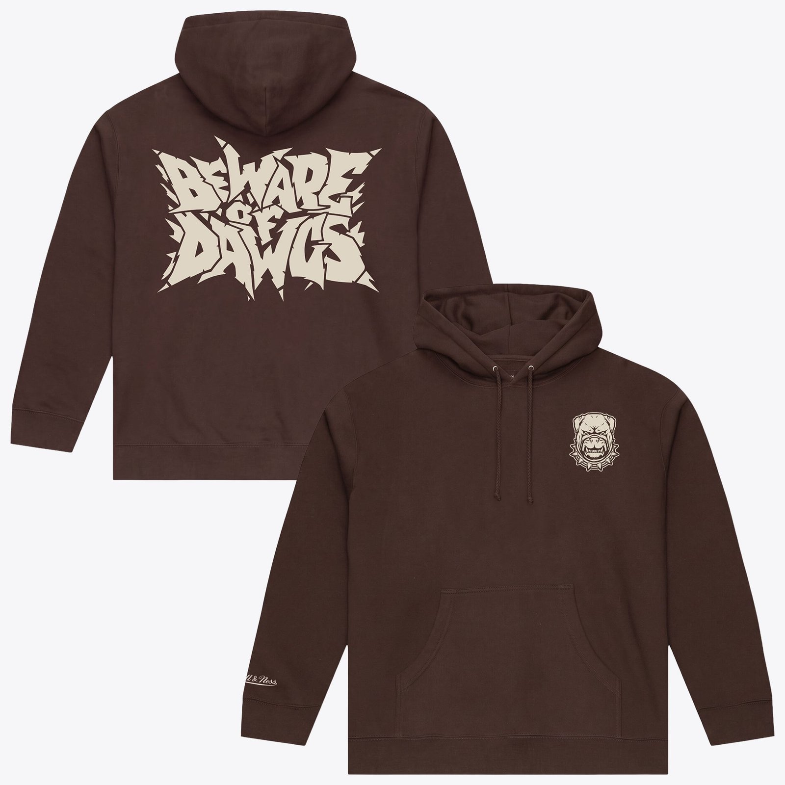 Men’s Mitchell & Ness Brown Cleveland Browns Beware of the Dawgs Hoodie Men’s Mitchell & Ness Brown Cleveland Browns Beware of the Dawgs Hoodie