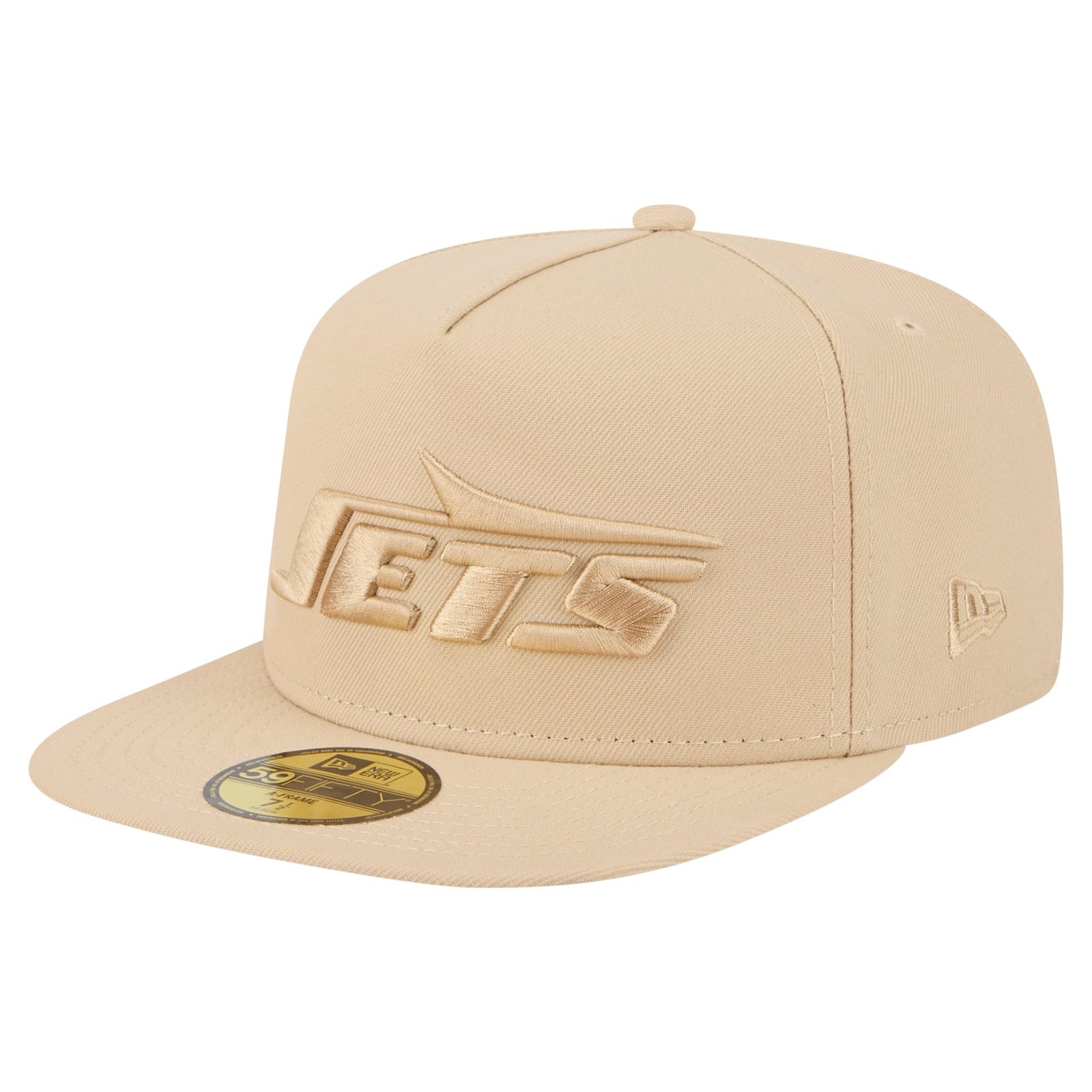 Men’s New Era Beige New York Jets Color Pack A-Frame 59FIFTY Fitted Hat