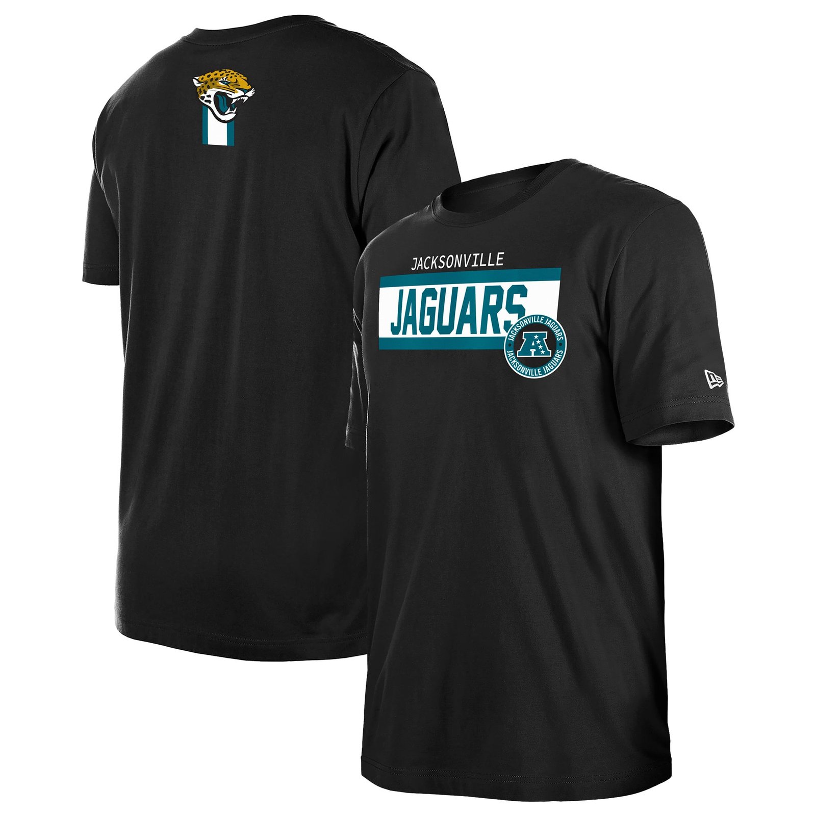 Men’s New Era Black Jacksonville Jaguars 3rd Down High Density Print T-Shirt