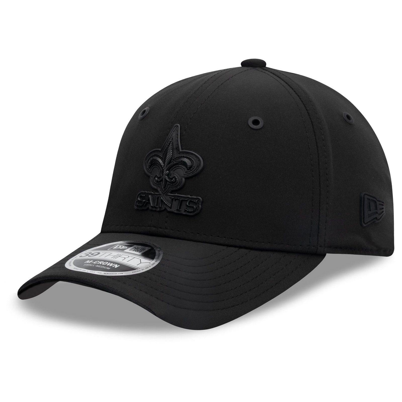 Men’s New Era Black New Orleans Saints 2026 Sideline 39THIRTY M-Crown Stretch Hat