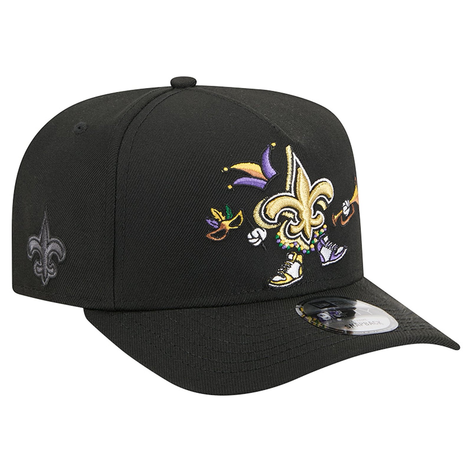 Men’s New Era Black New Orleans Saints Cartoon A-Frame 9FIFTY Snapback