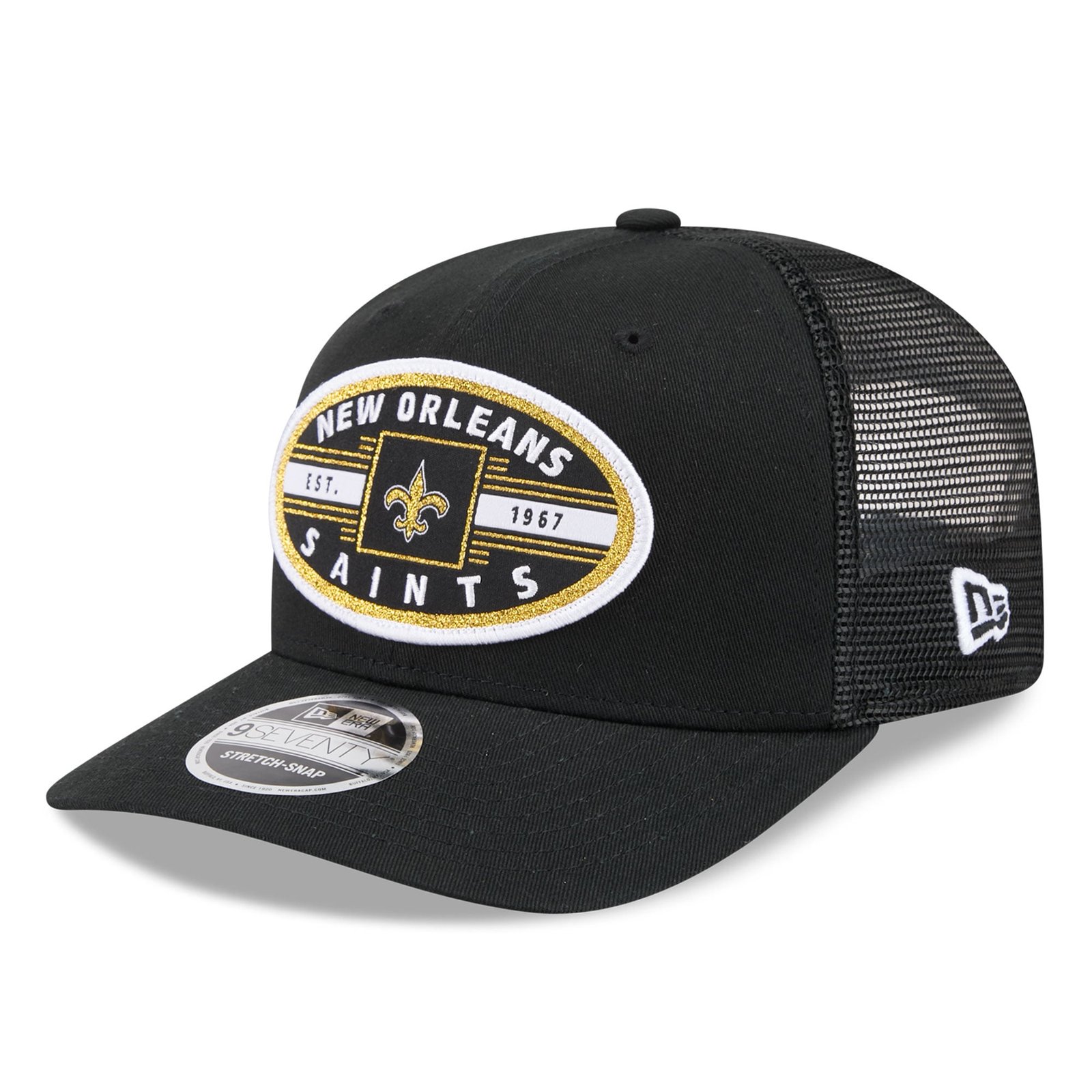 Men’s New Era Black New Orleans Saints Collegiate 9SEVENTY Adjustable Hat