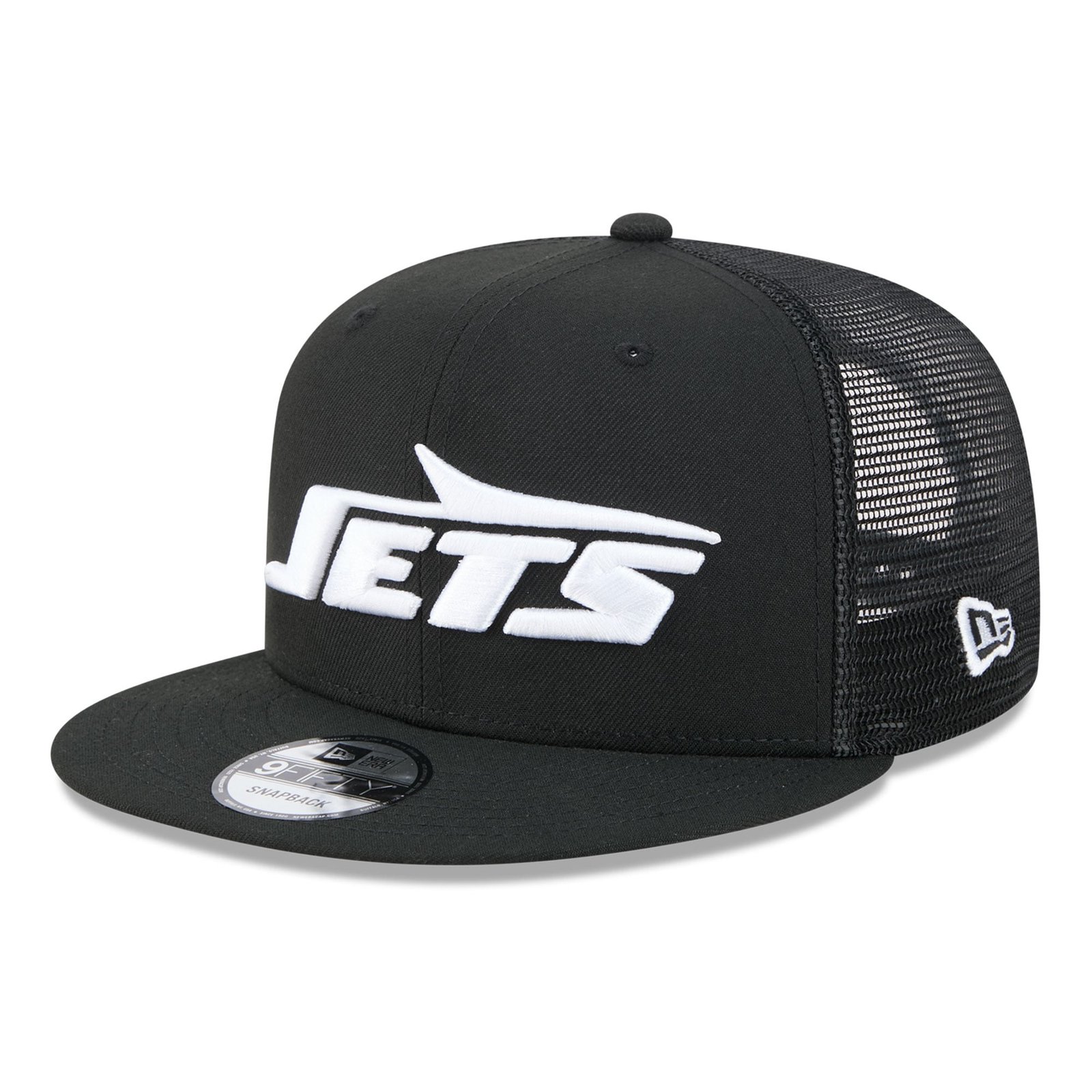 Men’s New Era Black/White New York Jets 9FIFTY Snapback Trucker Hat