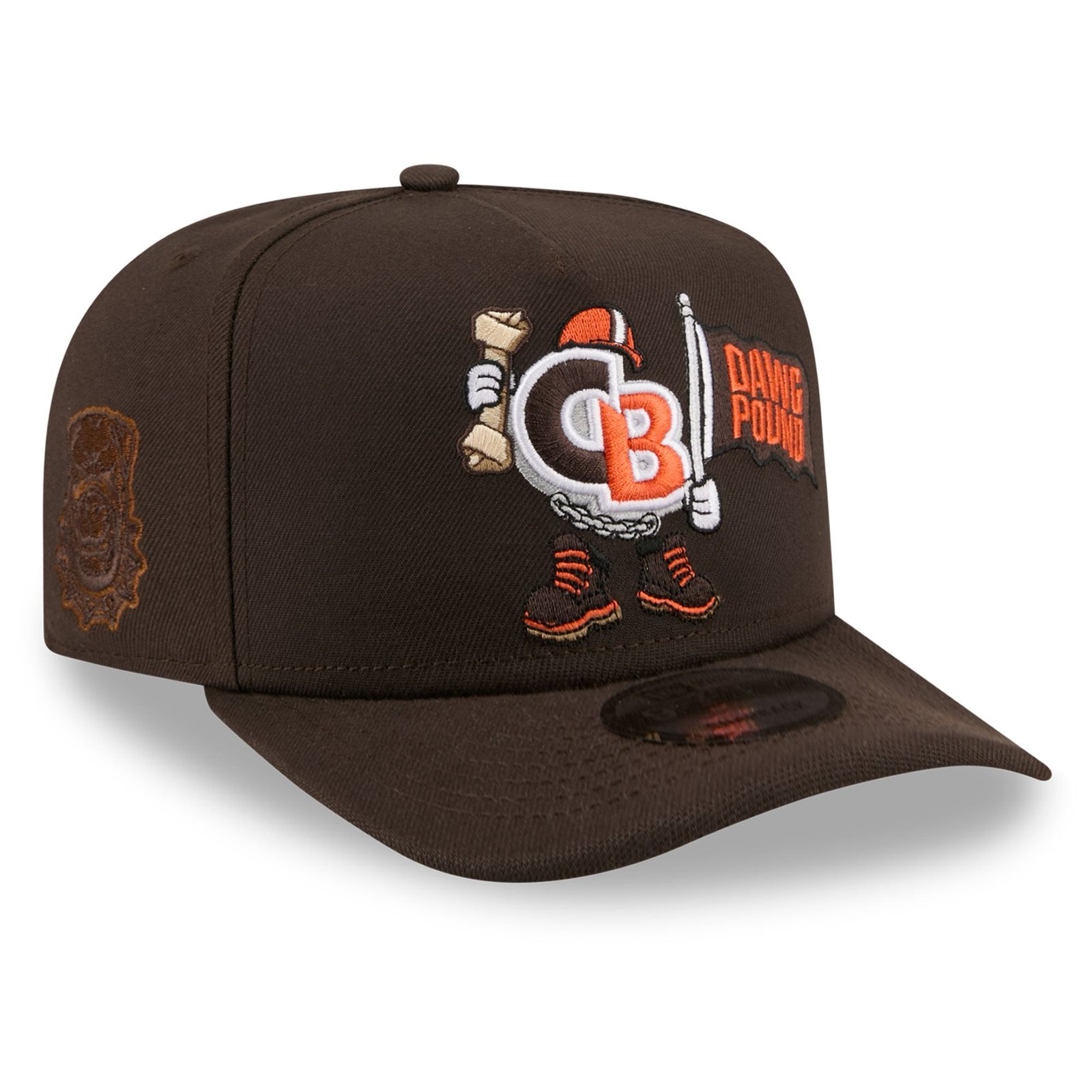 Men’s New Era Brown Cleveland Browns Cartoon A-Frame 9FIFTY Snapback
