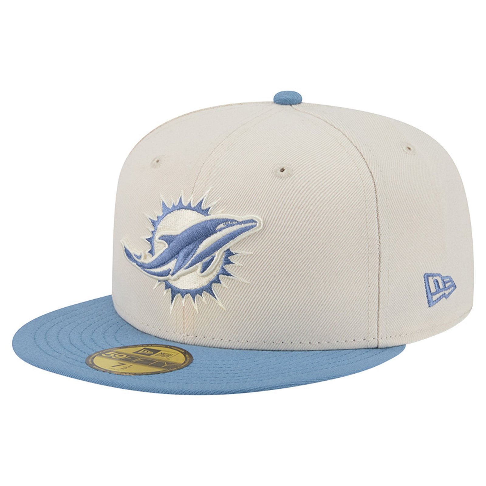 Men’s New Era Cream/Blue Miami Dolphins Color Pack 59FIFTY Fitted Hat