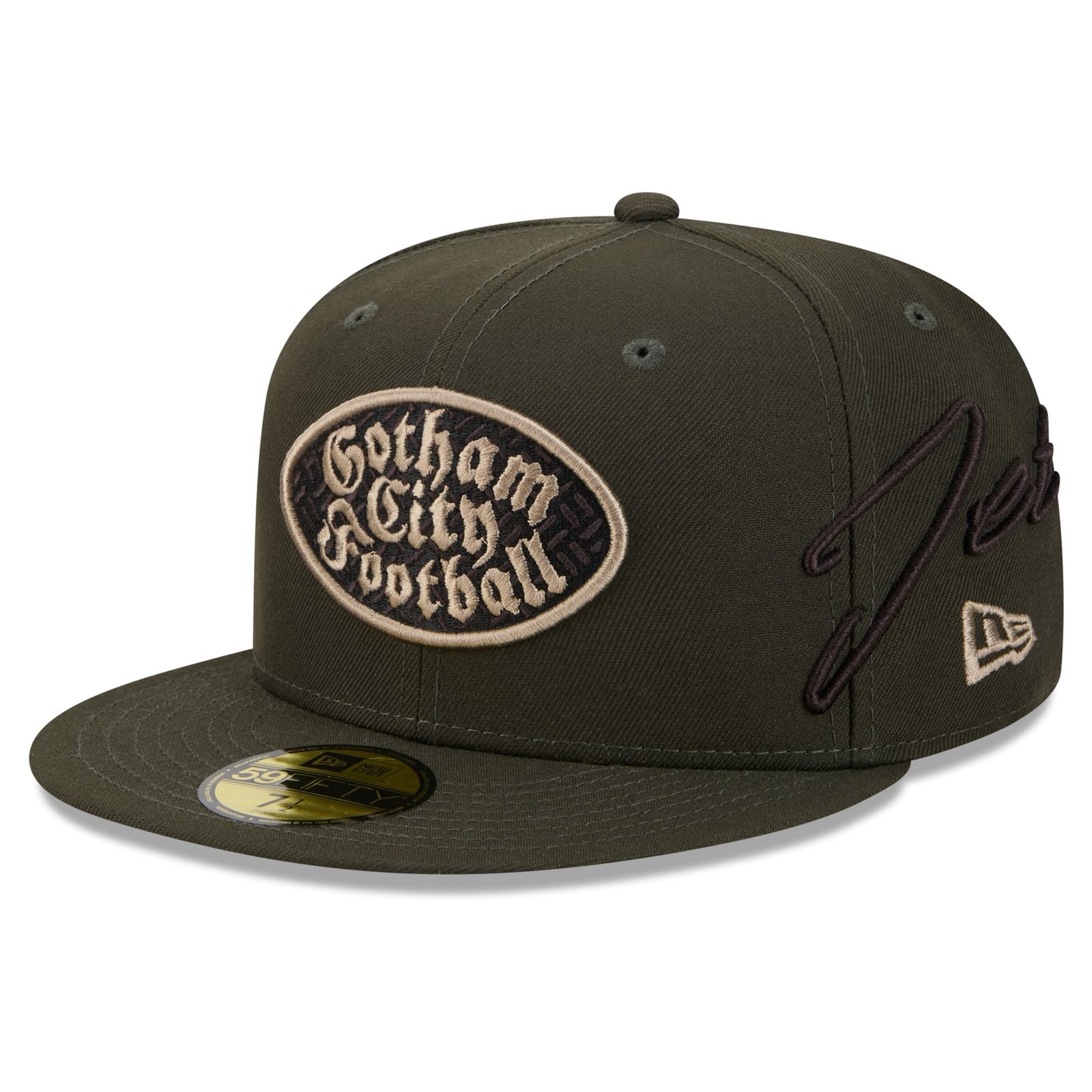 Men’s New Era Green New York Jets Rivalries Collection Fan Pack Side Script 59FIFTY Fitted Hat