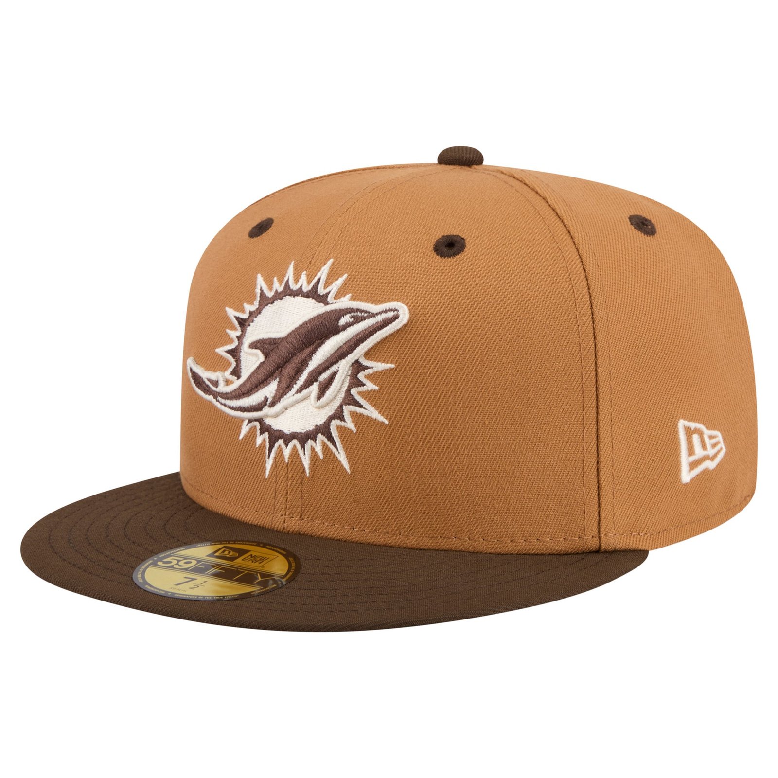 Men’s New Era Light Brown/Dark Brown Miami Dolphins Two-Tone Walnut 59FIFTY Fitted Hat