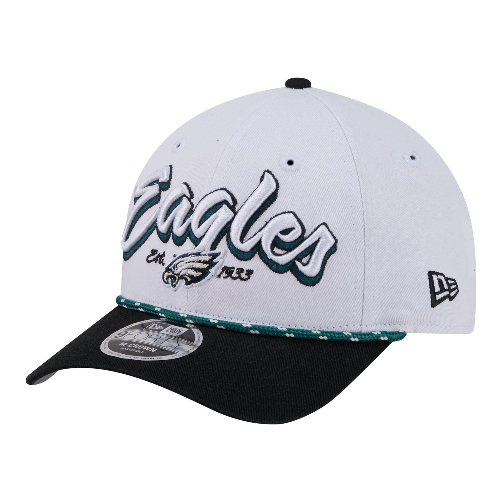 Men’s New Era White Philadelphia Eagles Team Loyal A-Frame 9FORTY Adjustable Hat