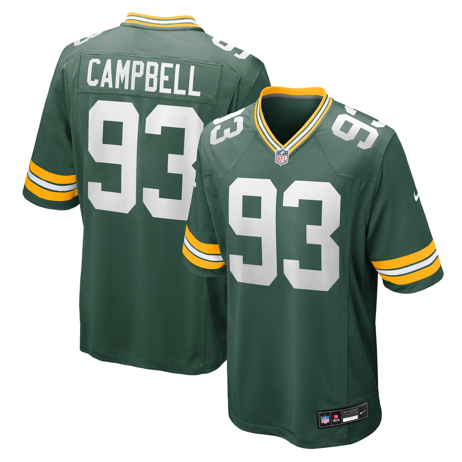 Men’s Nike Anthony Campbell Green Green Bay Packers Team Game Jersey