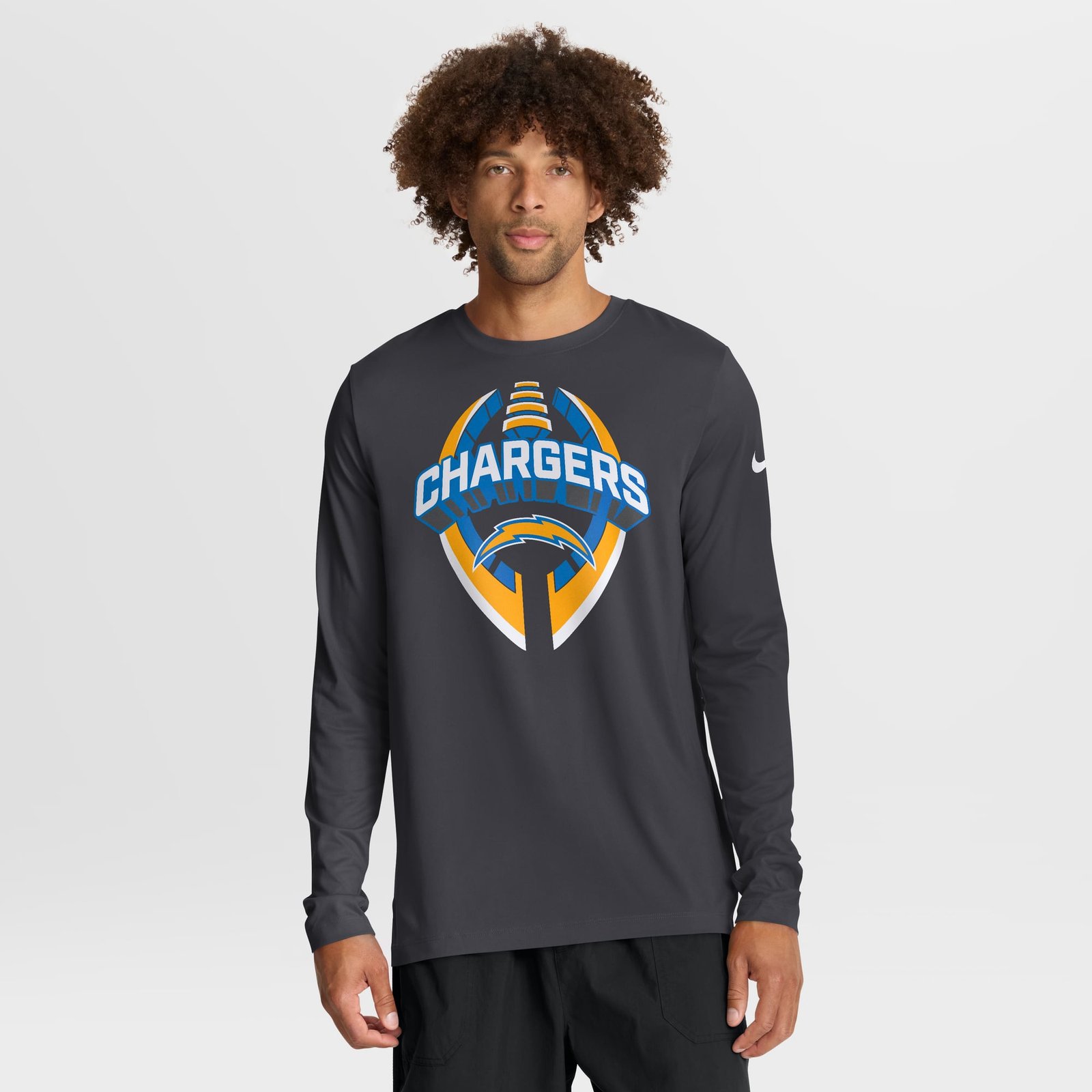 Men’s Nike Anthracite Los Angeles Chargers Primetime Legend Icon Performance Long Sleeve T-Shirt