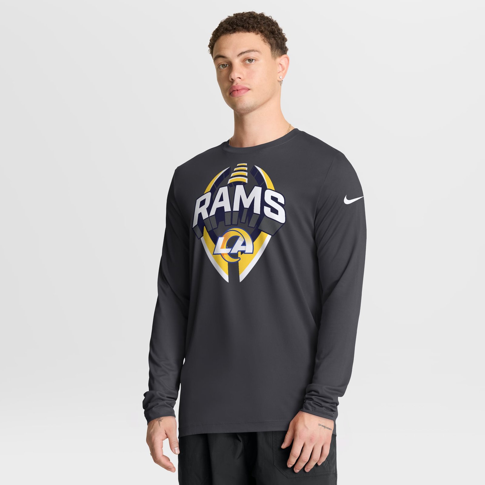 Men’s Nike Anthracite Los Angeles Rams Primetime Legend Icon Performance Long Sleeve T-Shirt