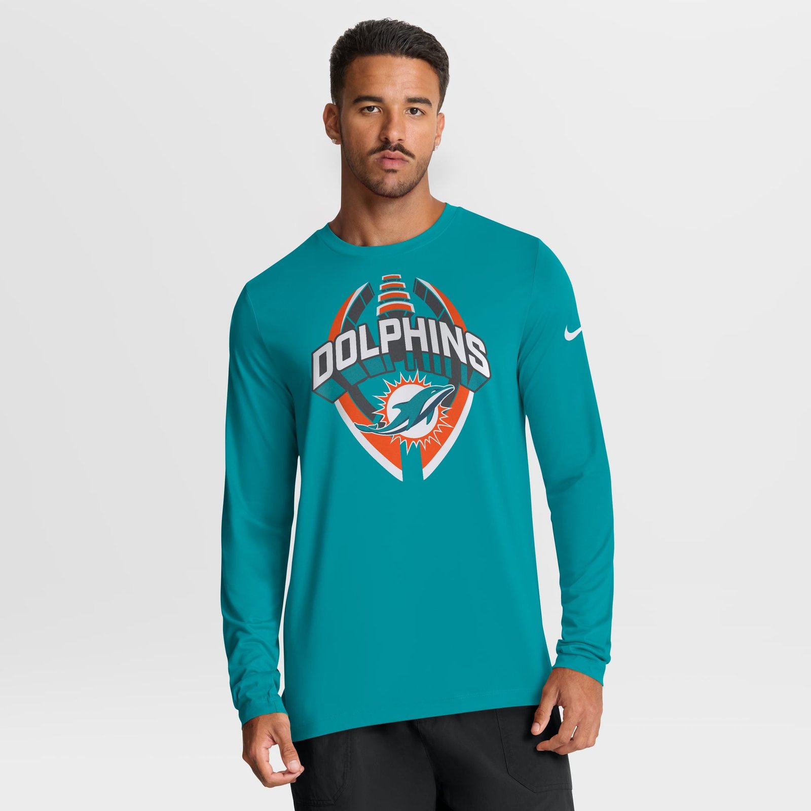 Men’s Nike Aqua Miami Dolphins Primetime Legend Icon Performance Long Sleeve T-Shirt