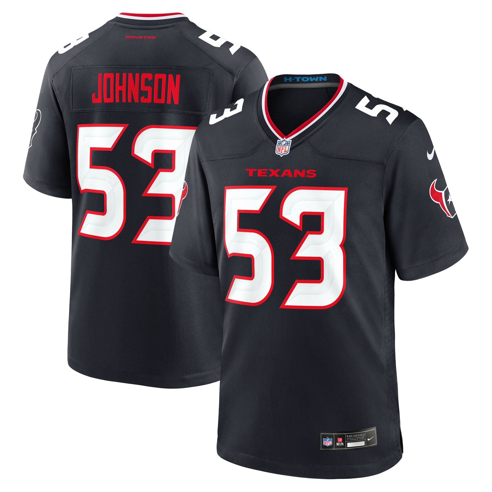 Men’s Nike Caleb Johnson Navy Houston Texans Team Game Jersey