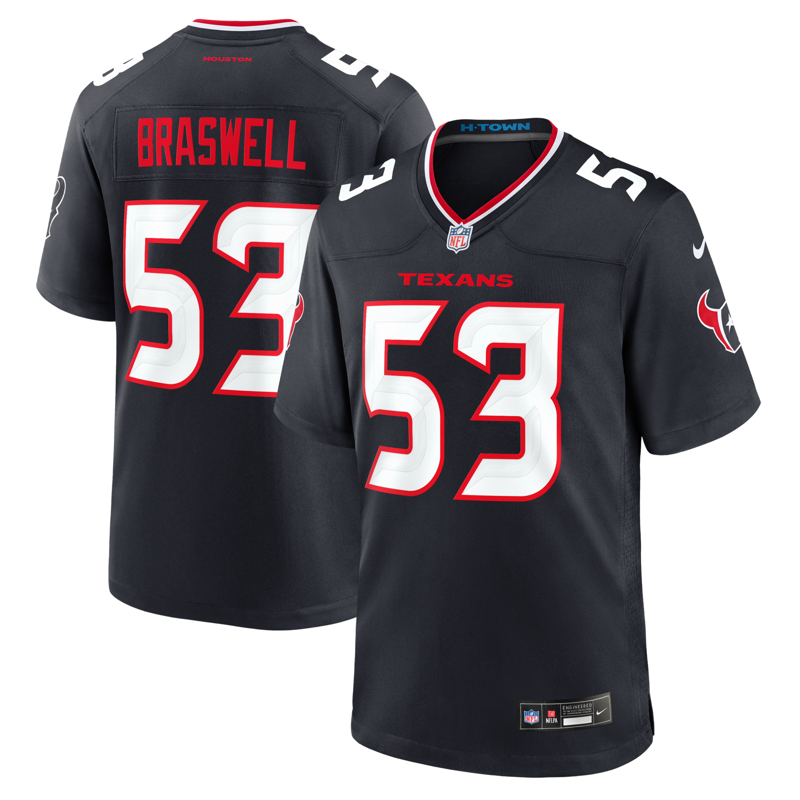 Men’s Nike Chris Braswell Navy Houston Texans Team Game Jersey