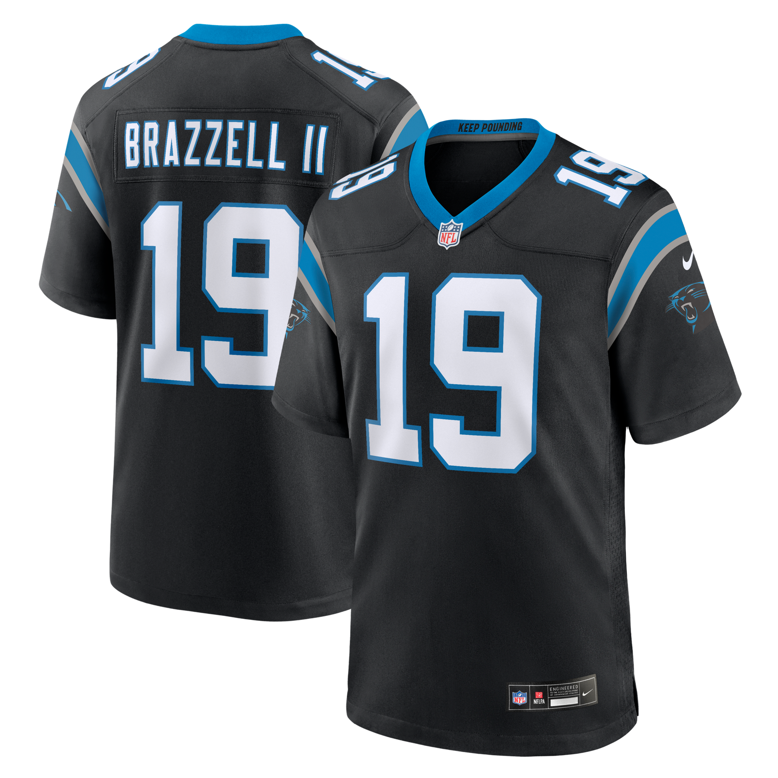 Men’s Nike Chris Brazzell II Black Carolina Panthers Team Game Jersey
