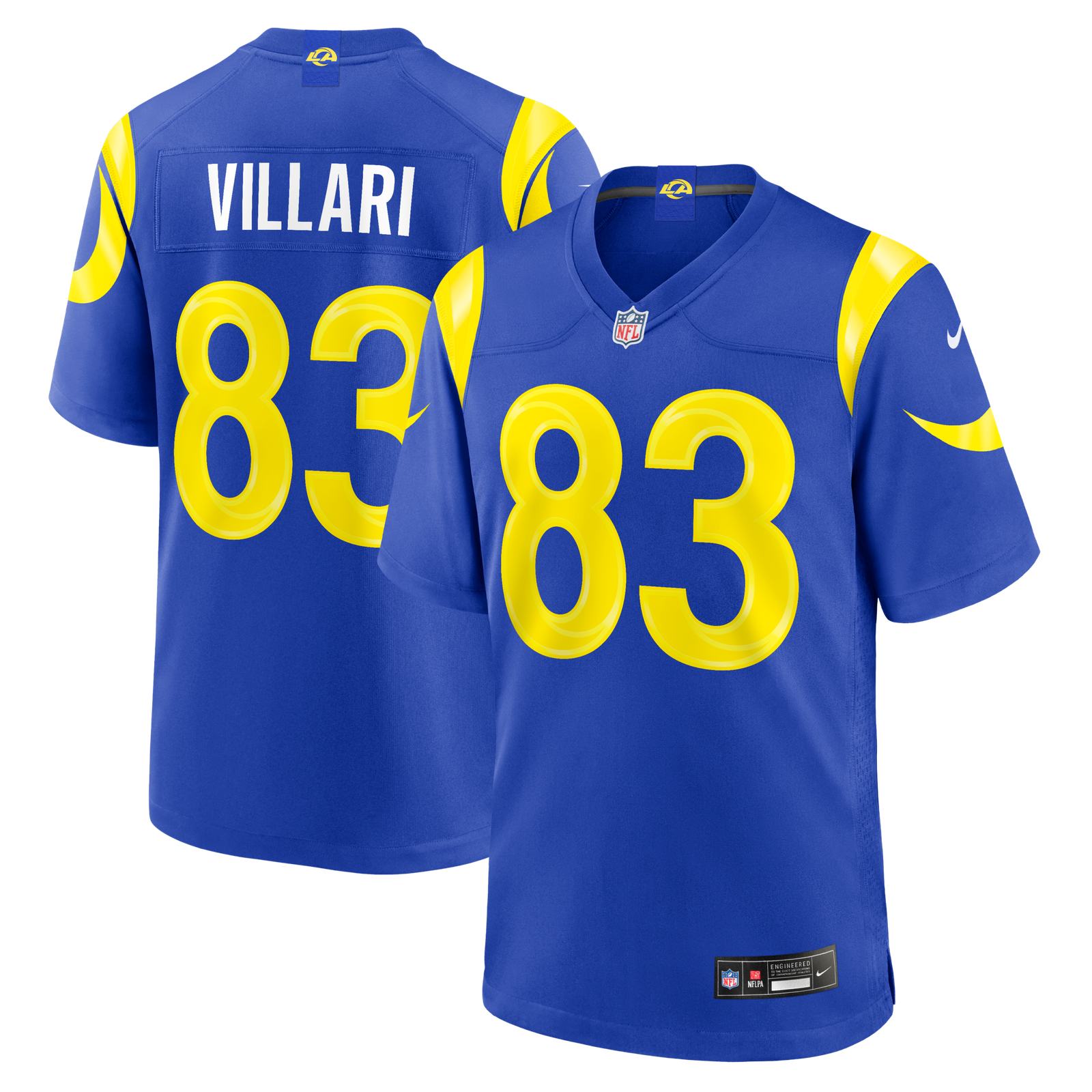 Men’s Nike Dan Villari Royal Los Angeles Rams Team Game Jersey