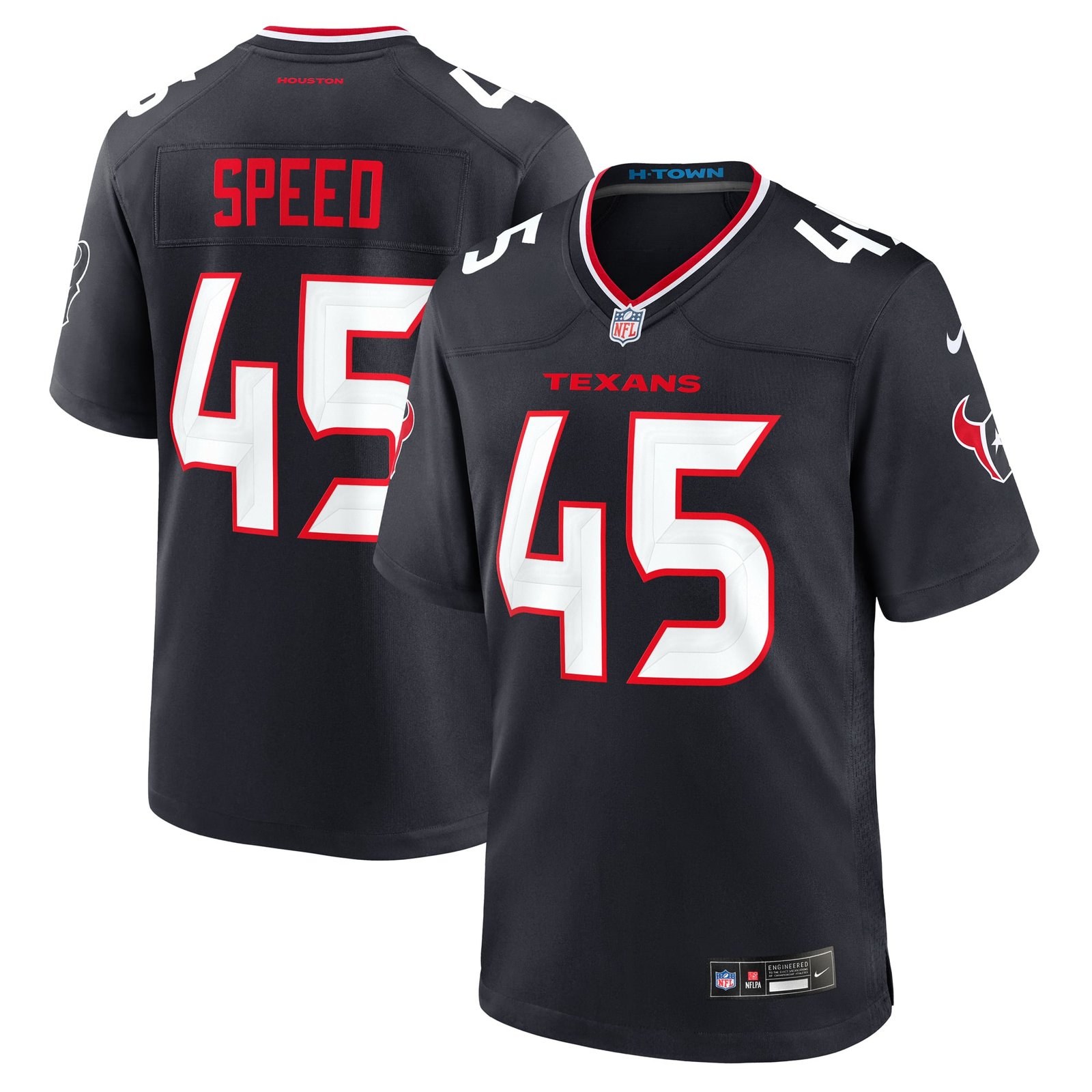 Men’s Nike E.J. Speed Navy Houston Texans Team Game Jersey