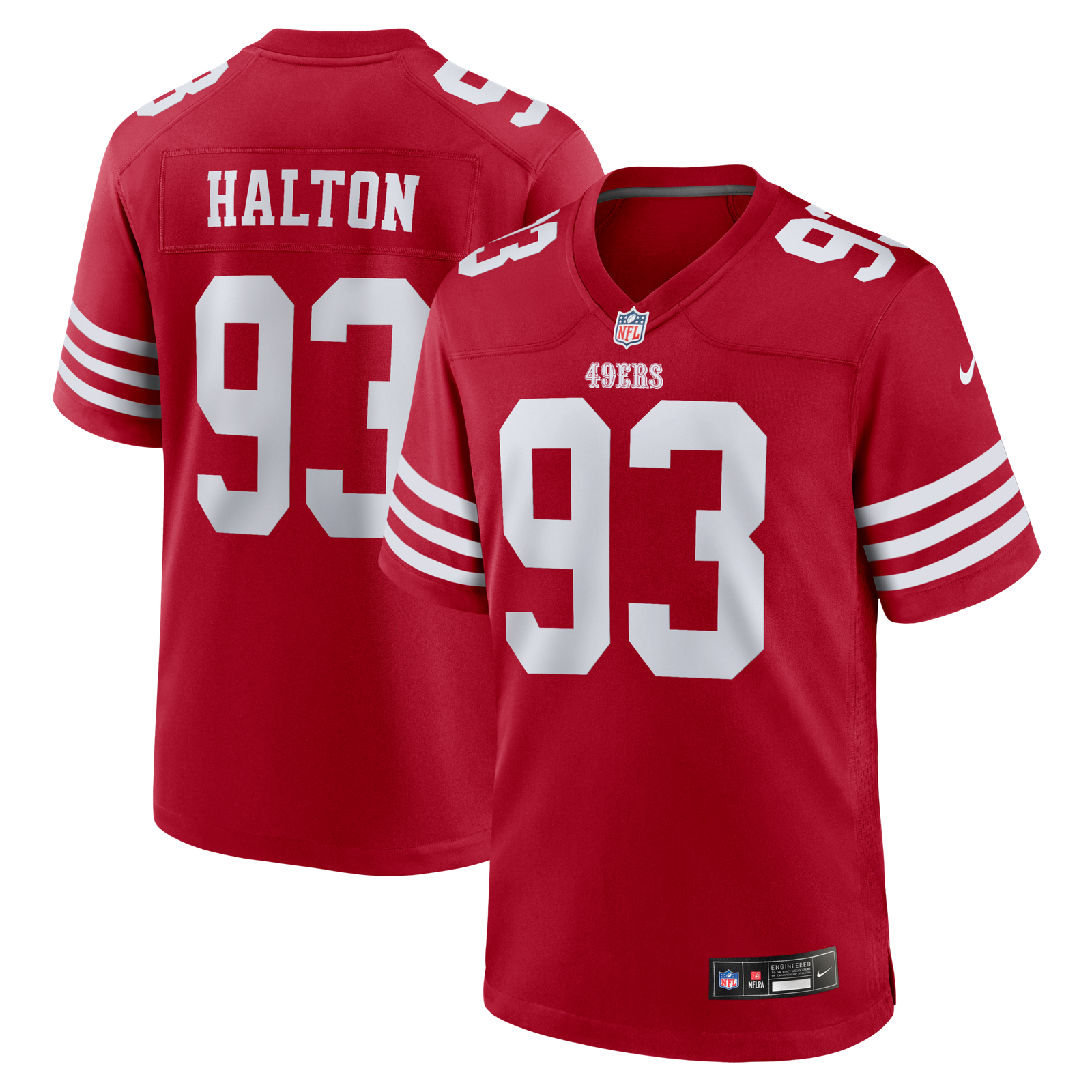 Men’s Nike Gracen Halton Scarlet San Francisco 49ers Team Game Jersey