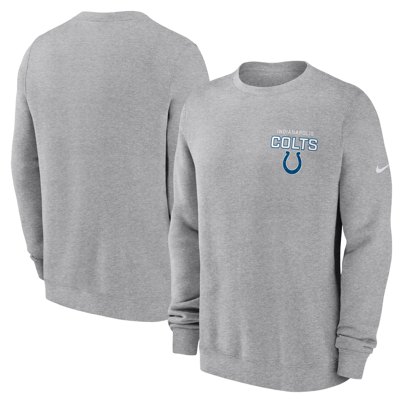Men’s Nike Heather Gray Indianapolis Colts Primetime Club Fleece Pullover Sweatshirt