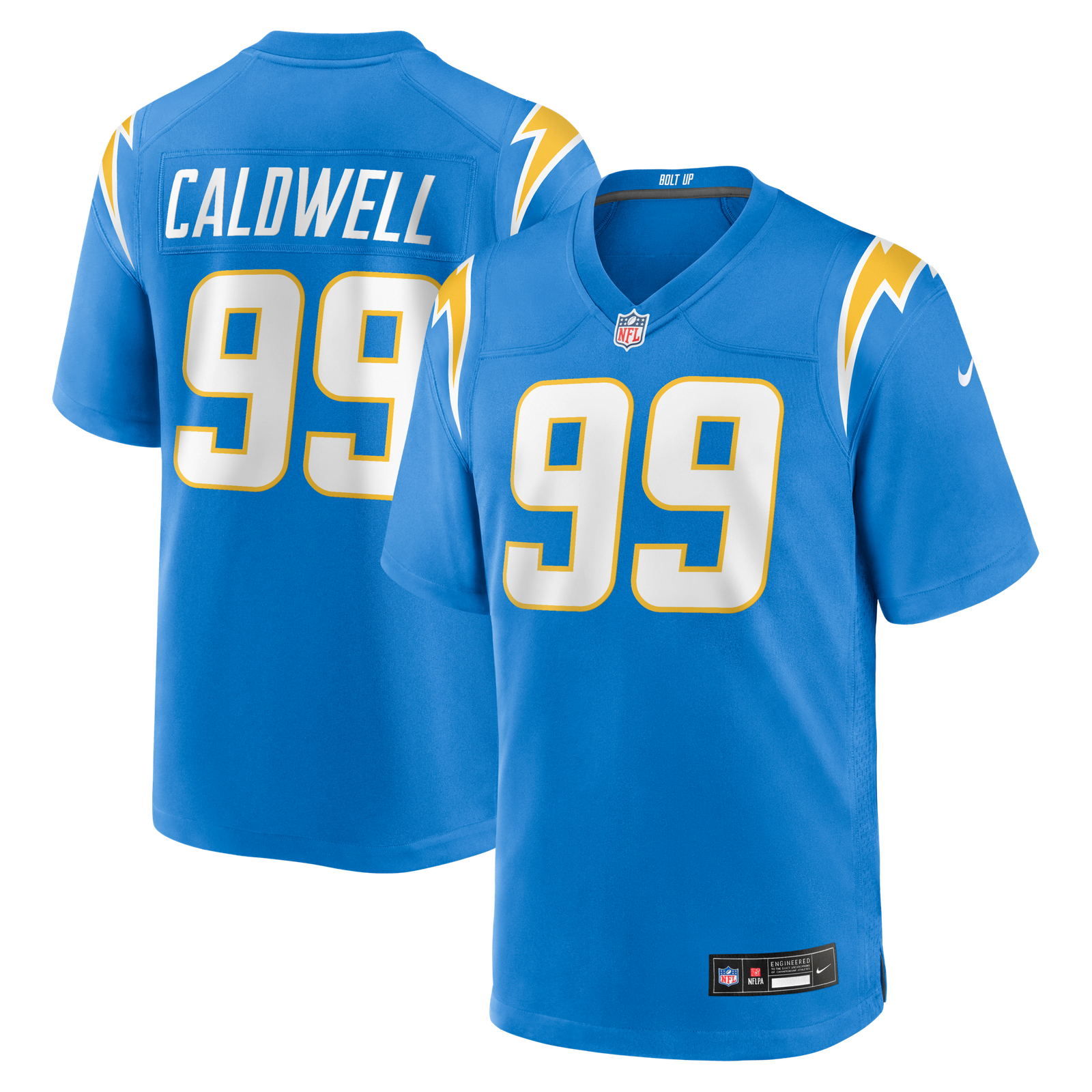 Men’s Nike Jamaree Caldwell Powder Blue Los Angeles Chargers Team Game Jersey