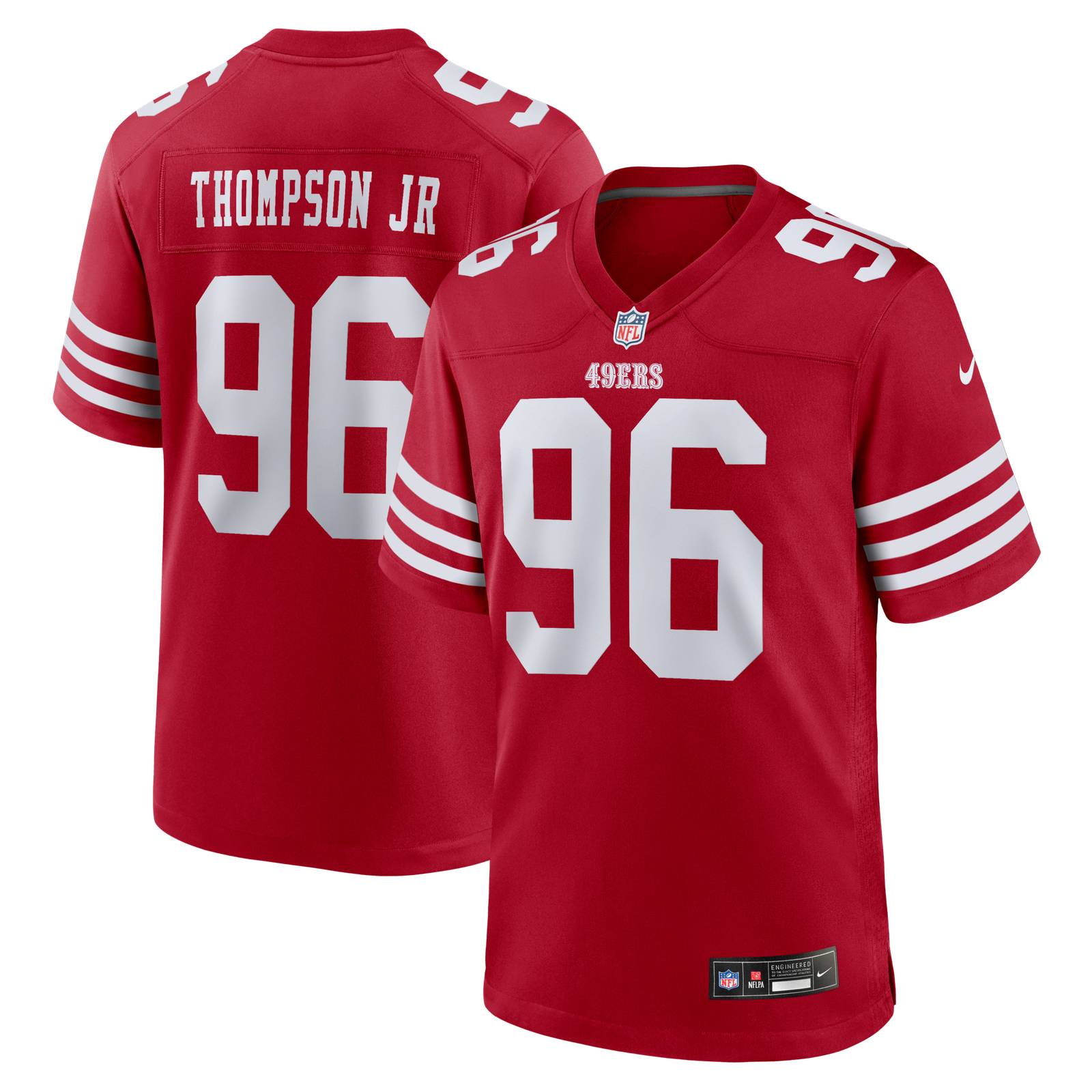 Men’s Nike James Thompson Jr Scarlet San Francisco 49ers Team Game Jersey