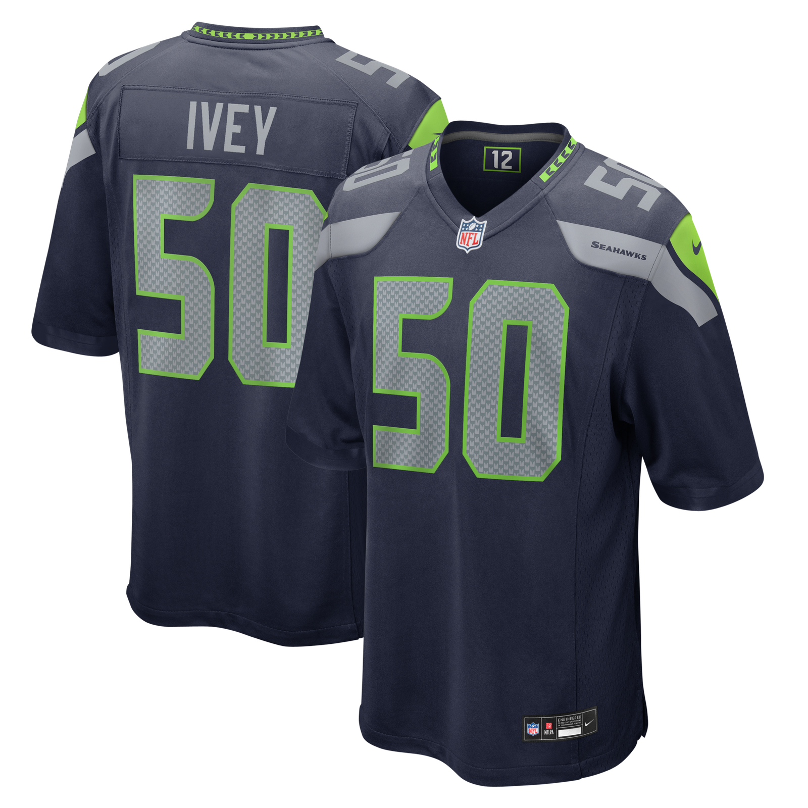 Men’s Nike Jared Ivey College Navy Seattle Seahawks Team Game Jersey