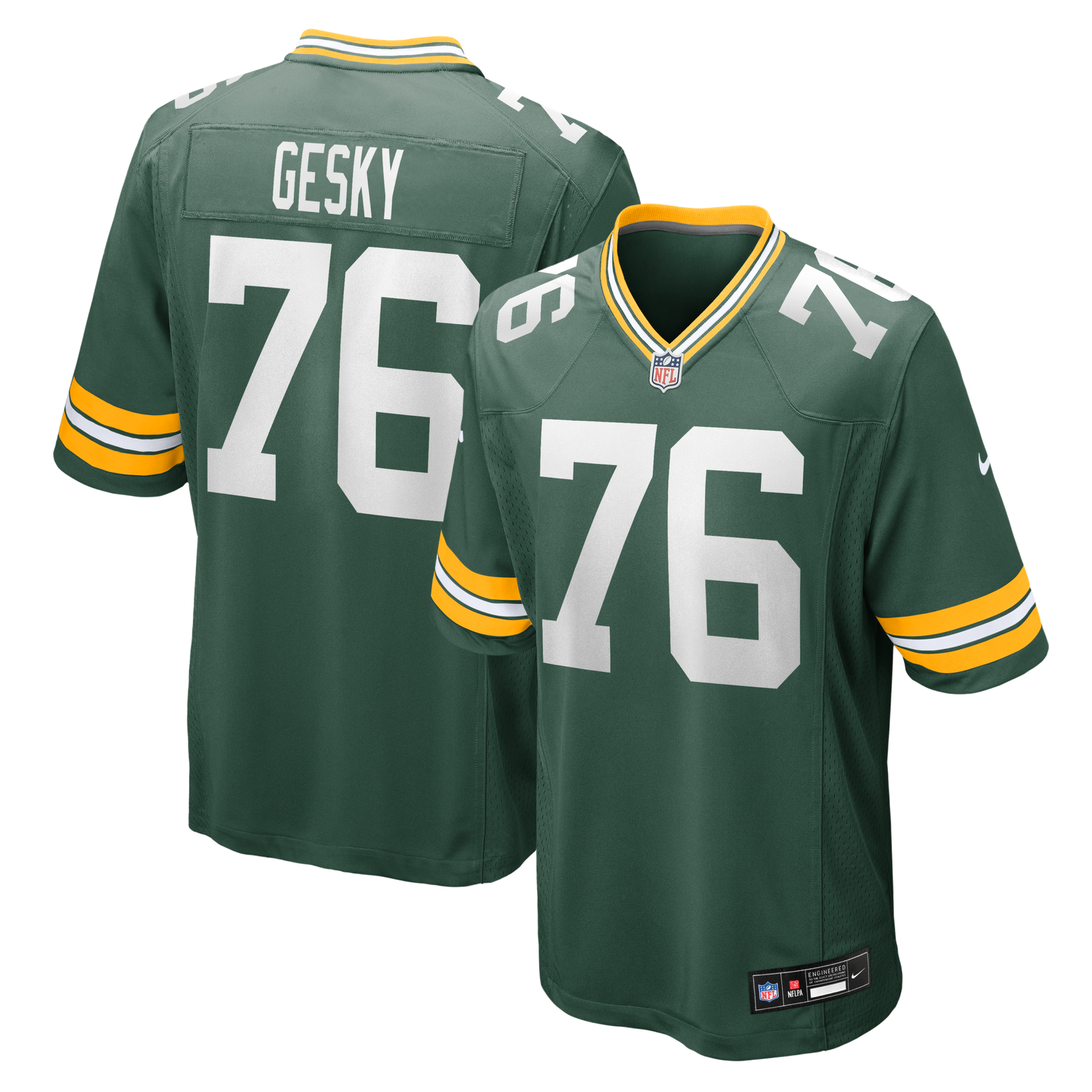 Men’s Nike Josh Gesky Green Green Bay Packers Team Game Jersey