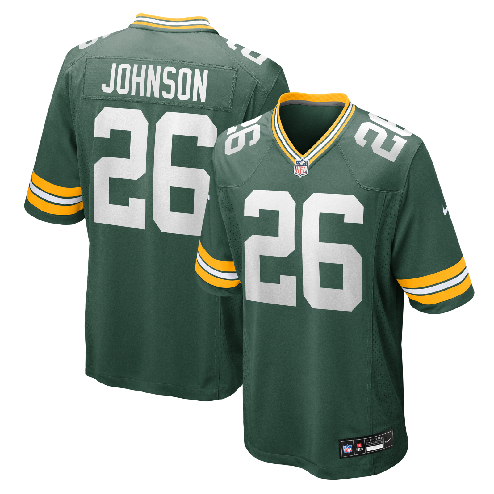 Men’s Nike Kaleb Johnson Green Green Bay Packers Team Game Jersey
