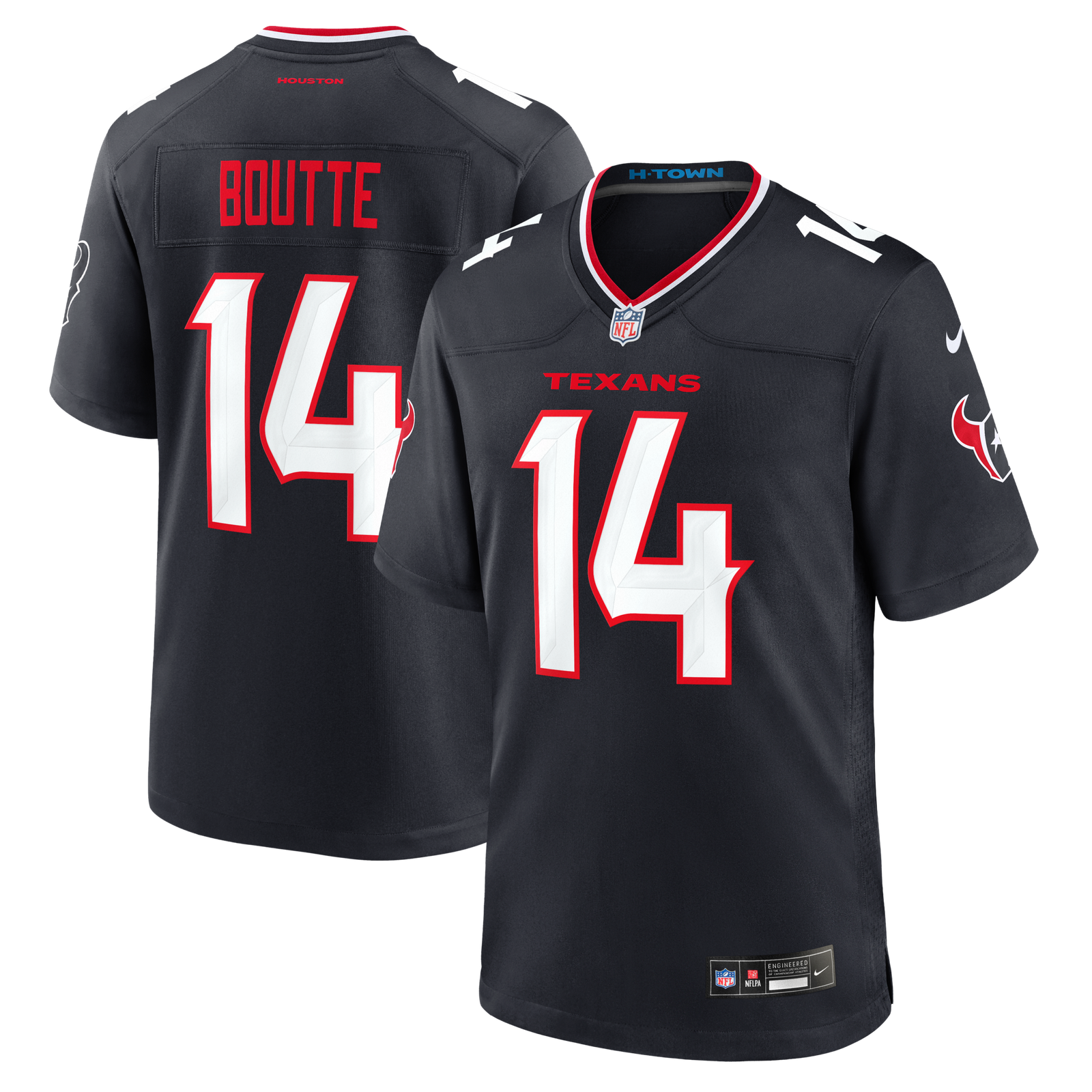 Men’s Nike Kayshon Boutte Navy Houston Texans Team Game Jersey