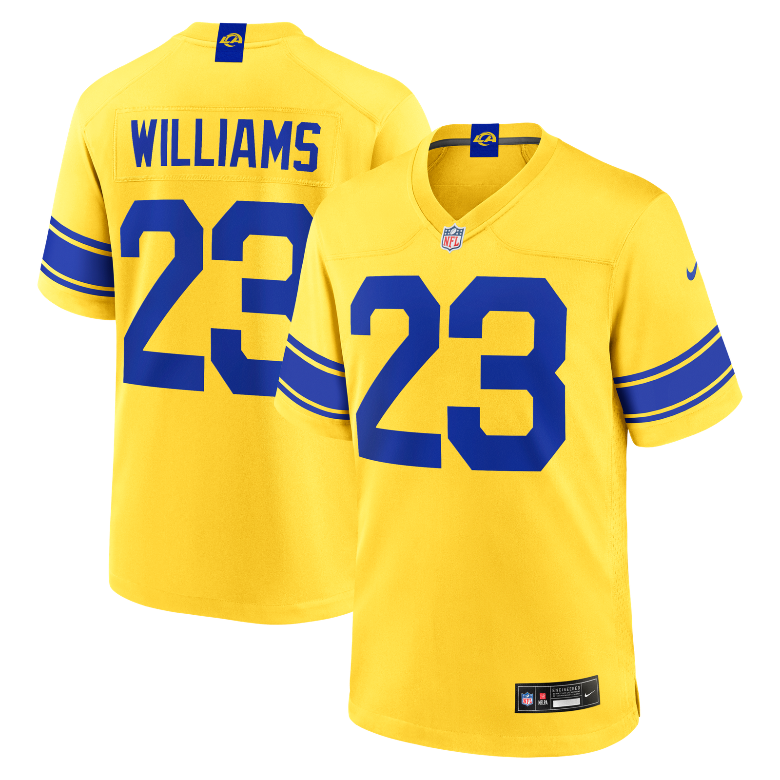 Men’s Nike Kyren Williams Los Angeles Rams Classic Sol Game Jersey