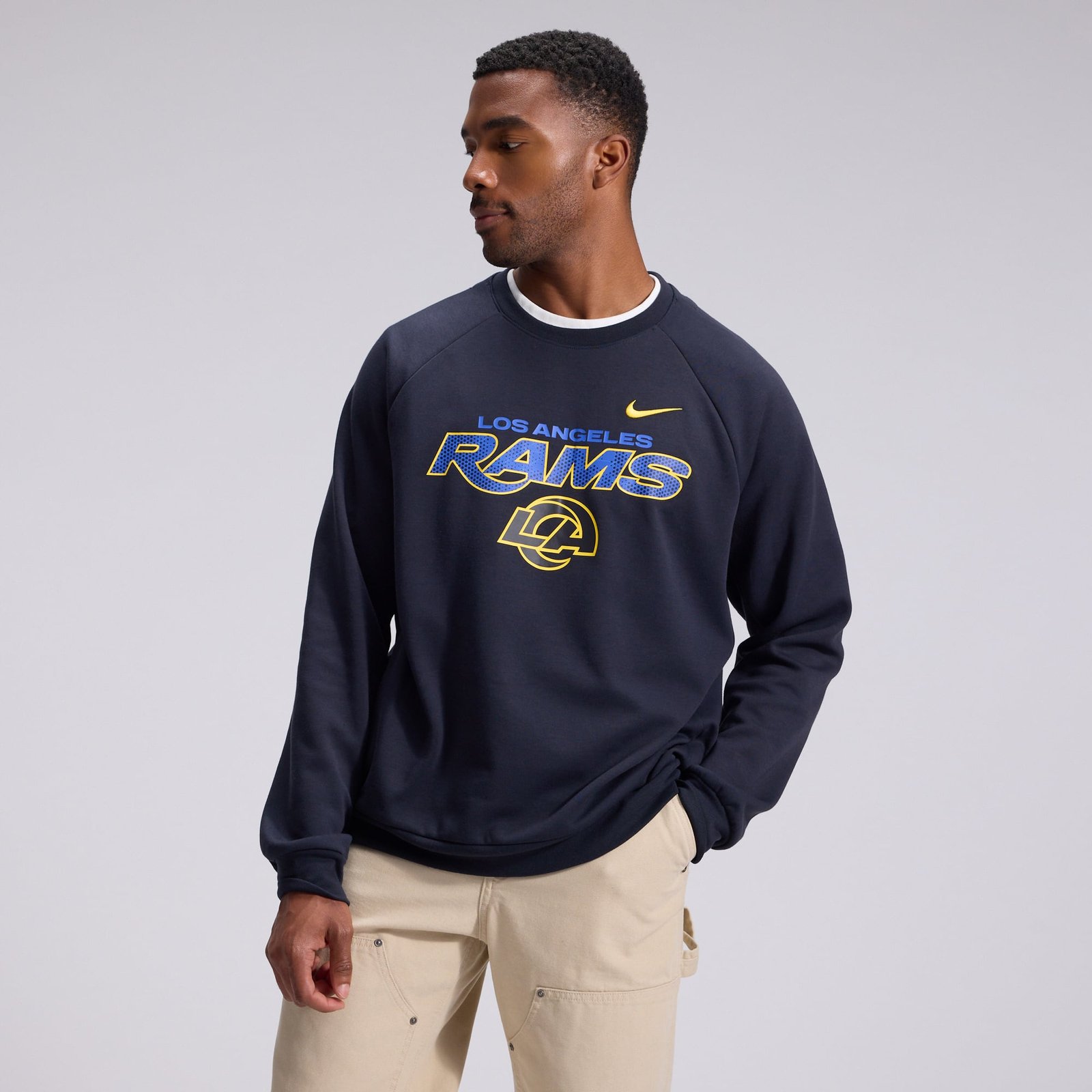 Men’s Nike Navy Los Angeles Rams Rivalries Collection Dri-FIT Crew Sweatshirt