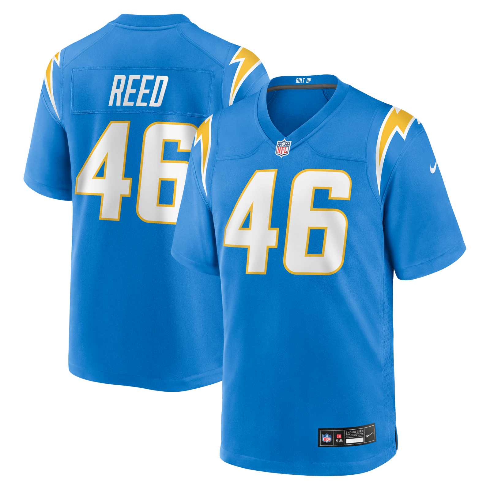 Men’s Nike Nikko Reed Powder Blue Los Angeles Chargers Team Game Jersey