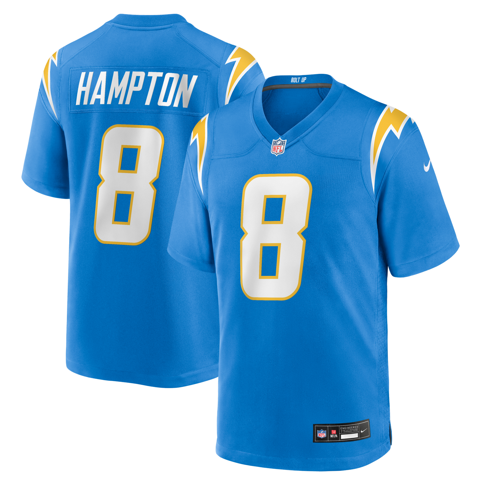 Men’s Nike Omarion Hampton Powder Blue Los Angeles Chargers Team Game Jersey